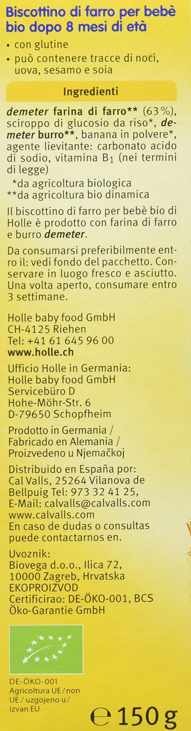 Holle Galletas de Espelta para Niños 150 gr