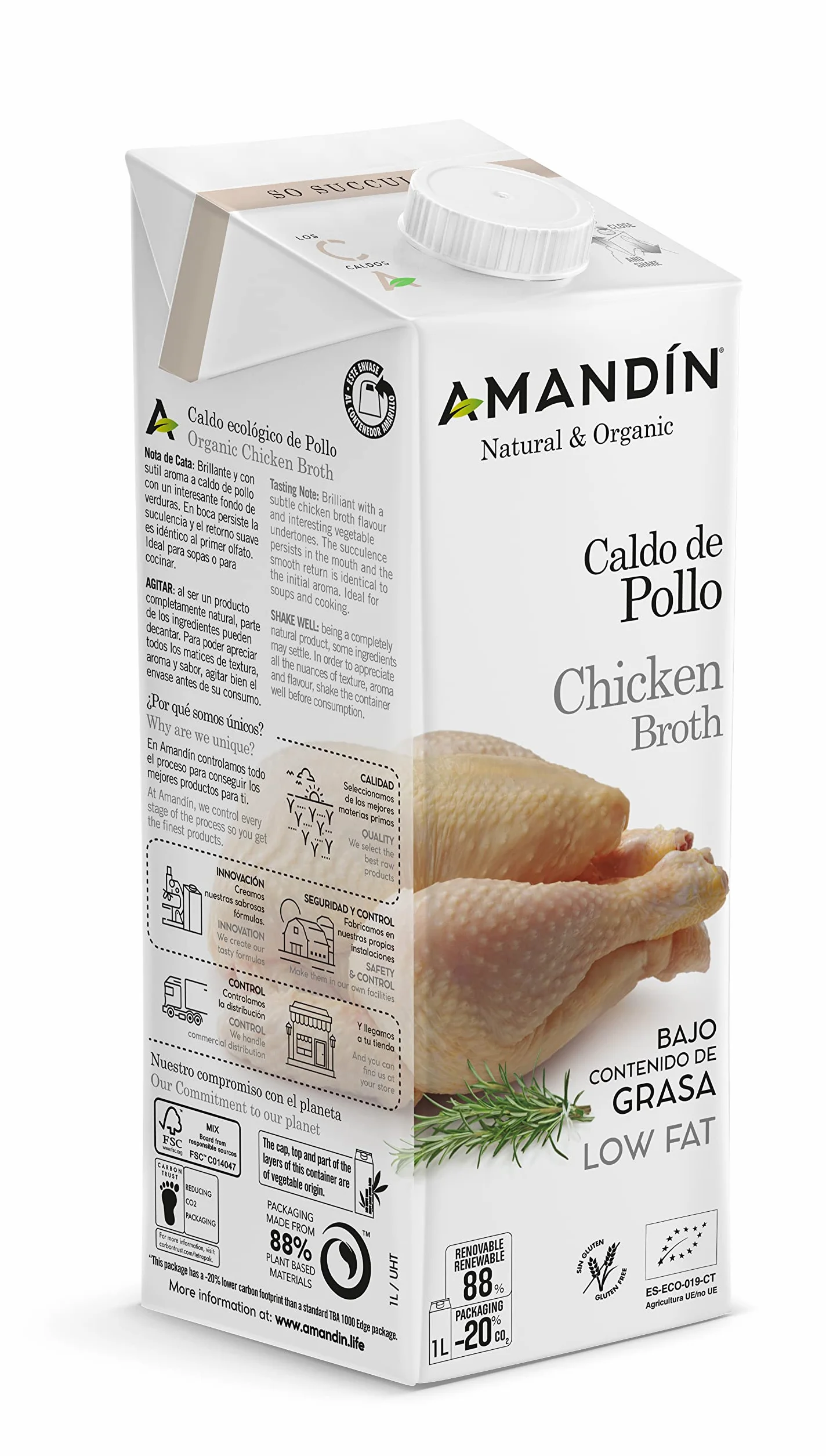 Amandin Caldo de Pollo 6 x 1000 ml