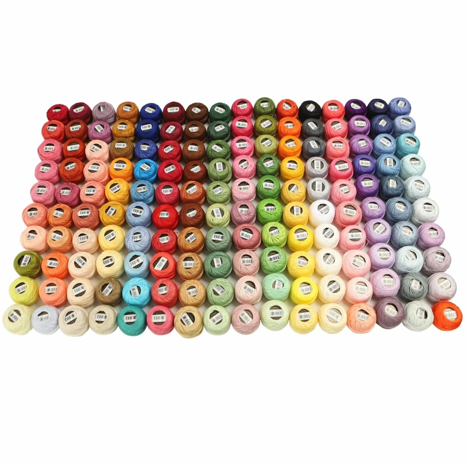 Juego de 160 colores, tamaño 8, hilo perlas algodón for manualidades bordado ganchillo, apliques for fruncido, bola 5 gramos, 43 yardas largo para Bordado