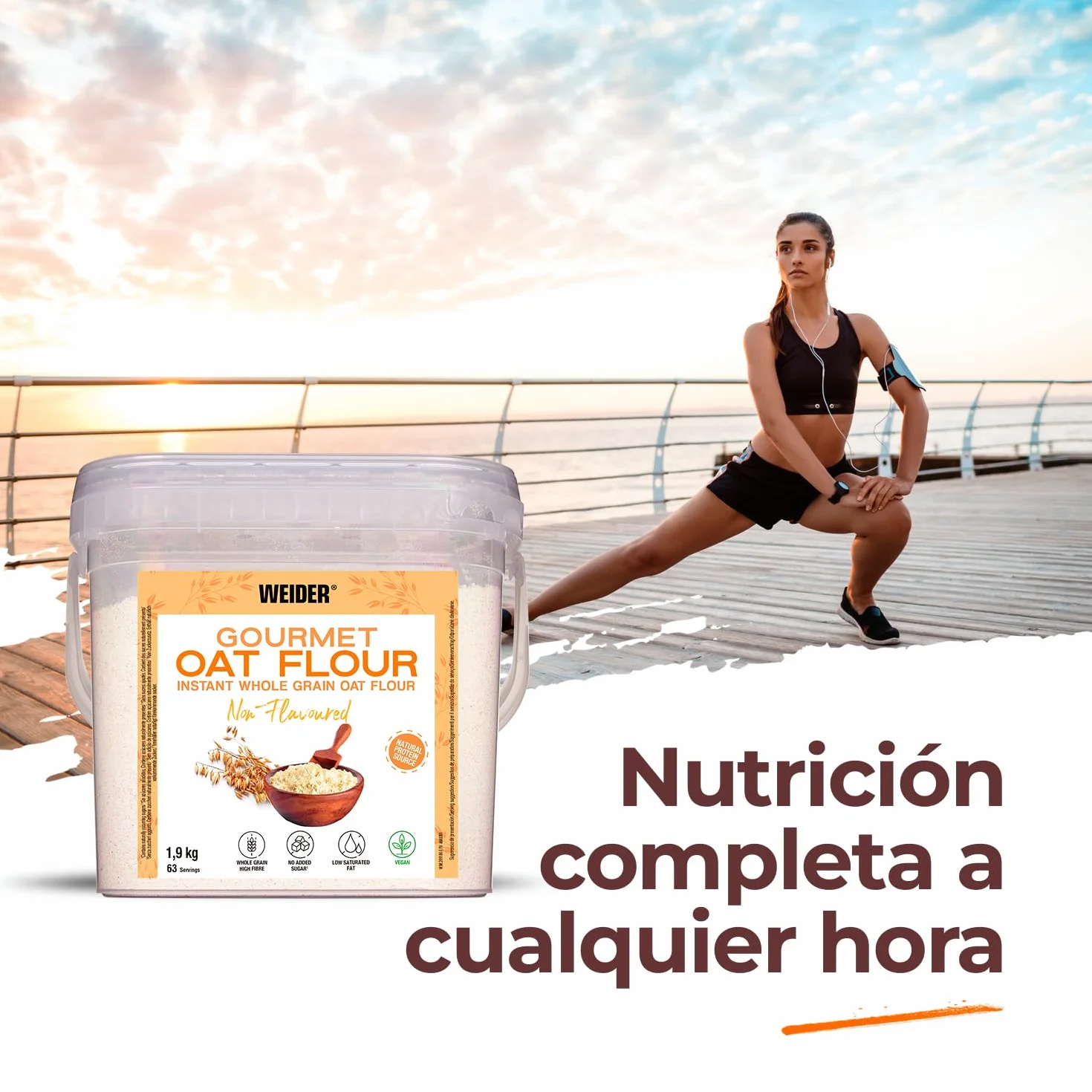 Weider Gourmet Oat Flour Harina de Avena Integral 1,9 kg