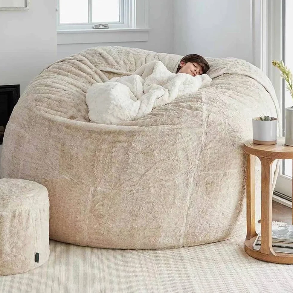 Leepesx Página de inicio Esponja Cama Puf Funda Protectora Dormitorio Balcón Sofá Grande Redonda Suave Sin Rellenos
