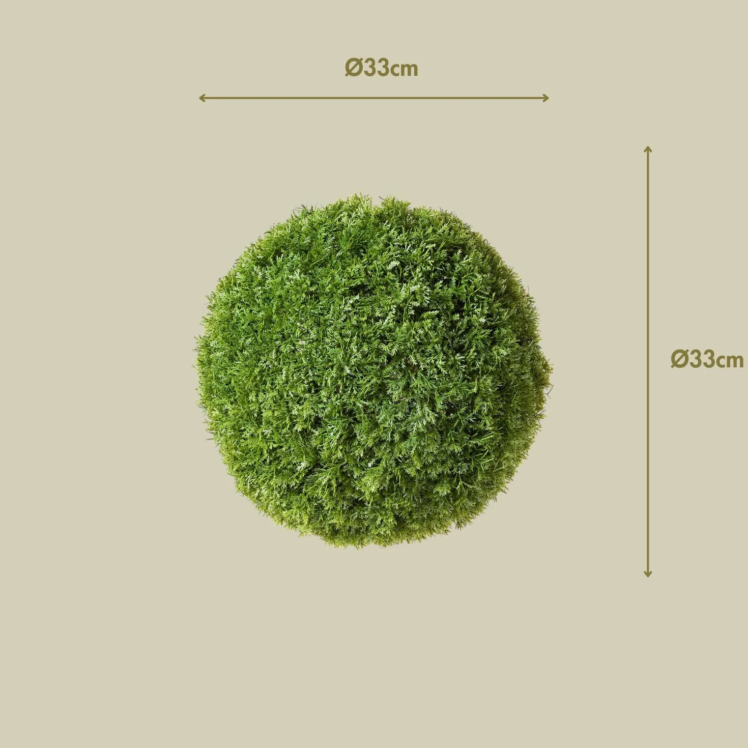Bola de Boj Artificial Kenia 33 cm de diámetro | Esfera Artificial Exterior con Protección UV 5 Años | Topiario Decorativo para Jardín, Terraza y Entrada