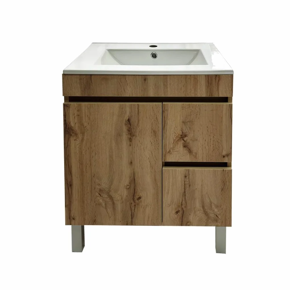 Juego Mueble Baño con Lavabo. Mueble Lavabo 60 cm. Mueble Bajo Lavabo Compacto Preinstalado de Fábrica. Mueble Baño con Lavabo 60 cm con Pie de Porcelana. No Incluye Espejo.