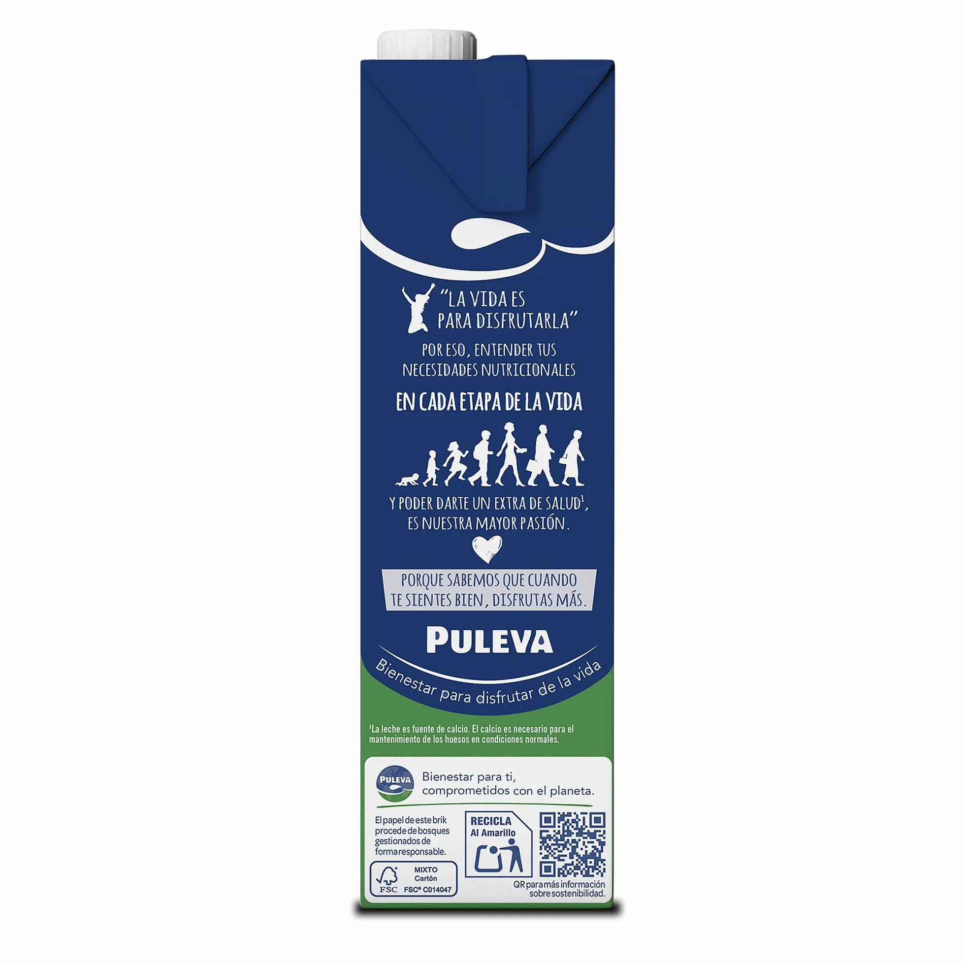 Puleva Original Leche Semidesnatada con Vitaminas A y D Sin Azúcar Añadido Sin Gluten Brik UHT Pack 6 x 1L