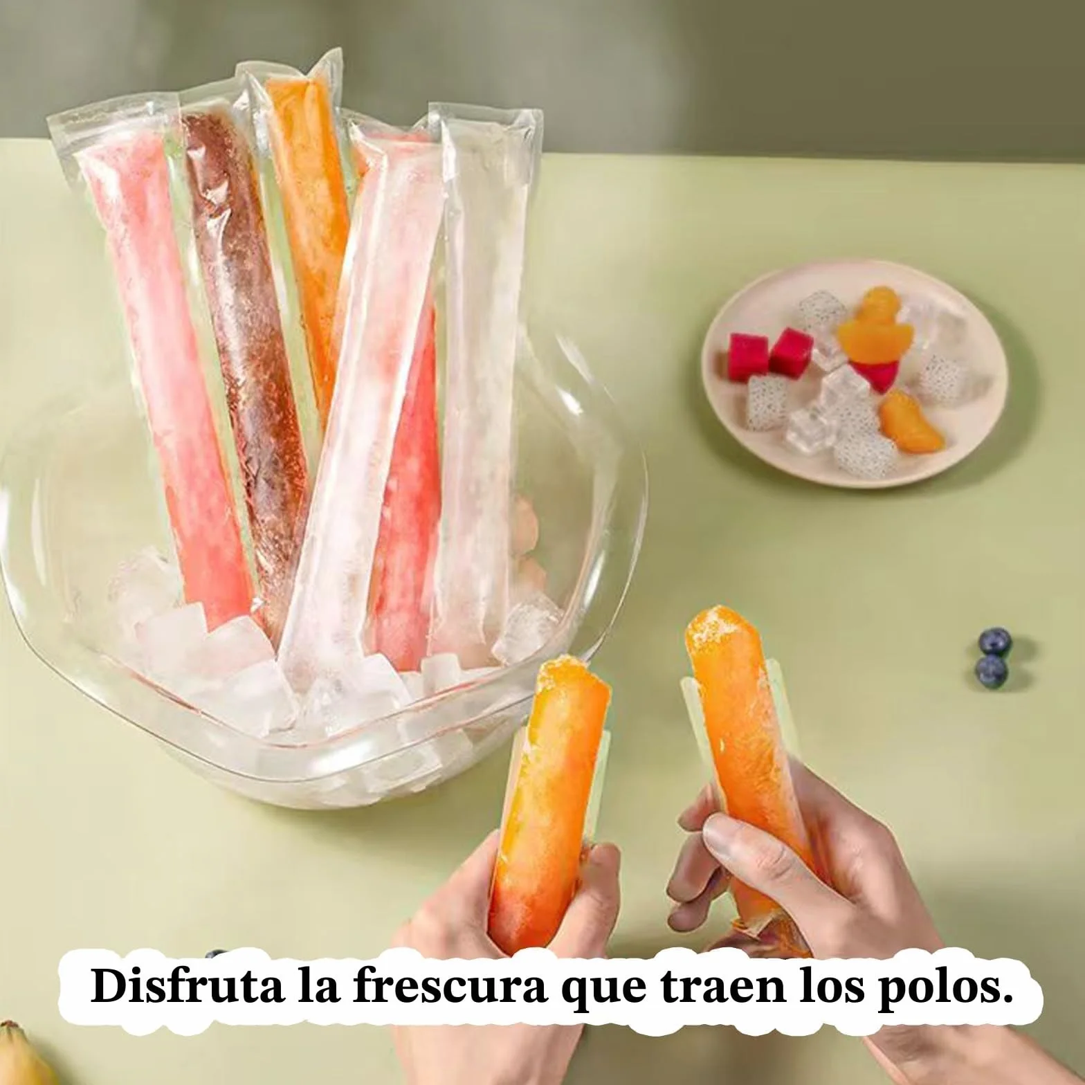 Bolsas para helados largos con embudo para moldes de hielo