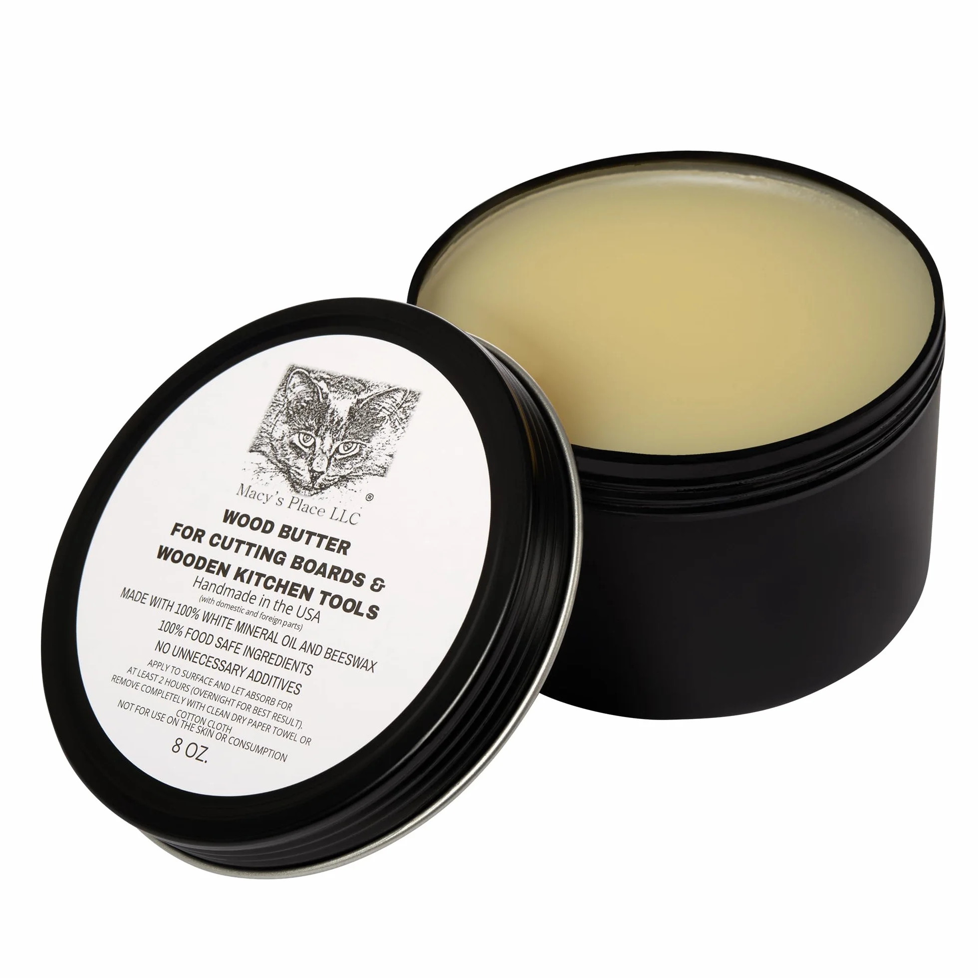 Acondicionador de cera de mantequilla de madera 226.8 g para tablas de cortar