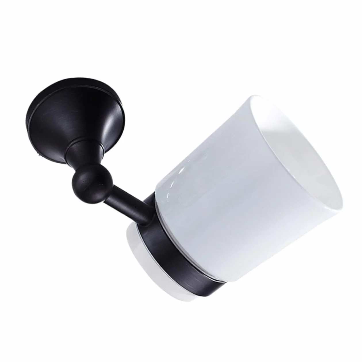 Soporte para Cepillo de Dientes de Cobre con Taza de Cerámica Pared Porta Cepillos Vintage para Baño Organizador Resistente y Elegante para Almacenamiento