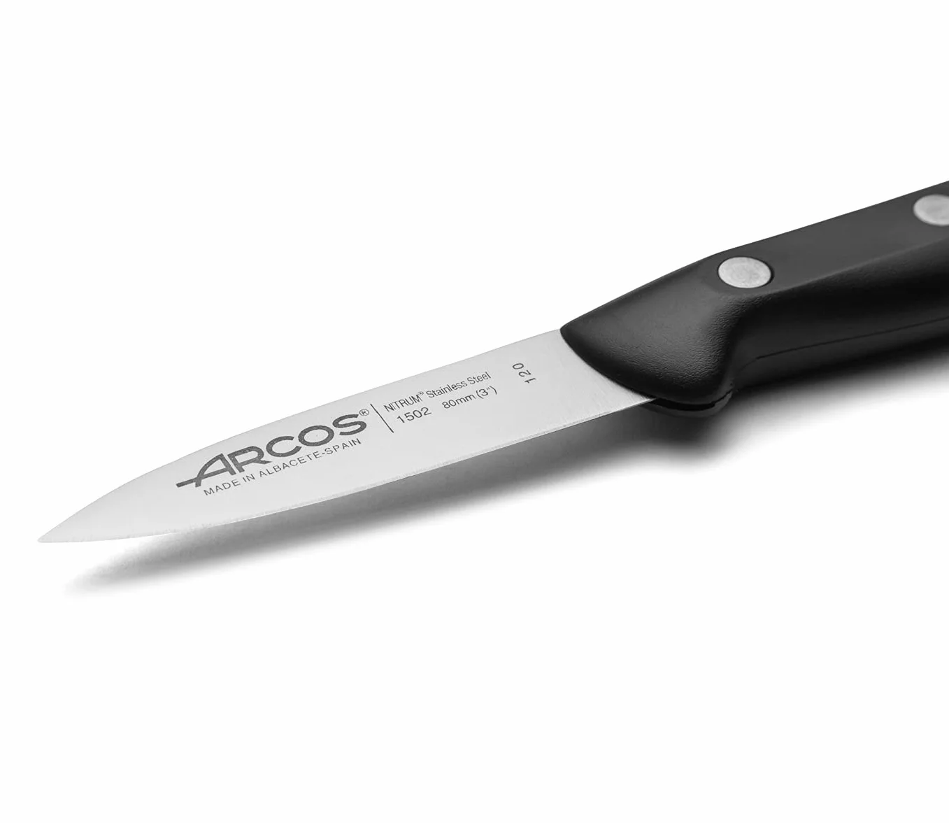 Arcos Cuchillo Pelador Acero Inoxidable 80mm Maitre Negro