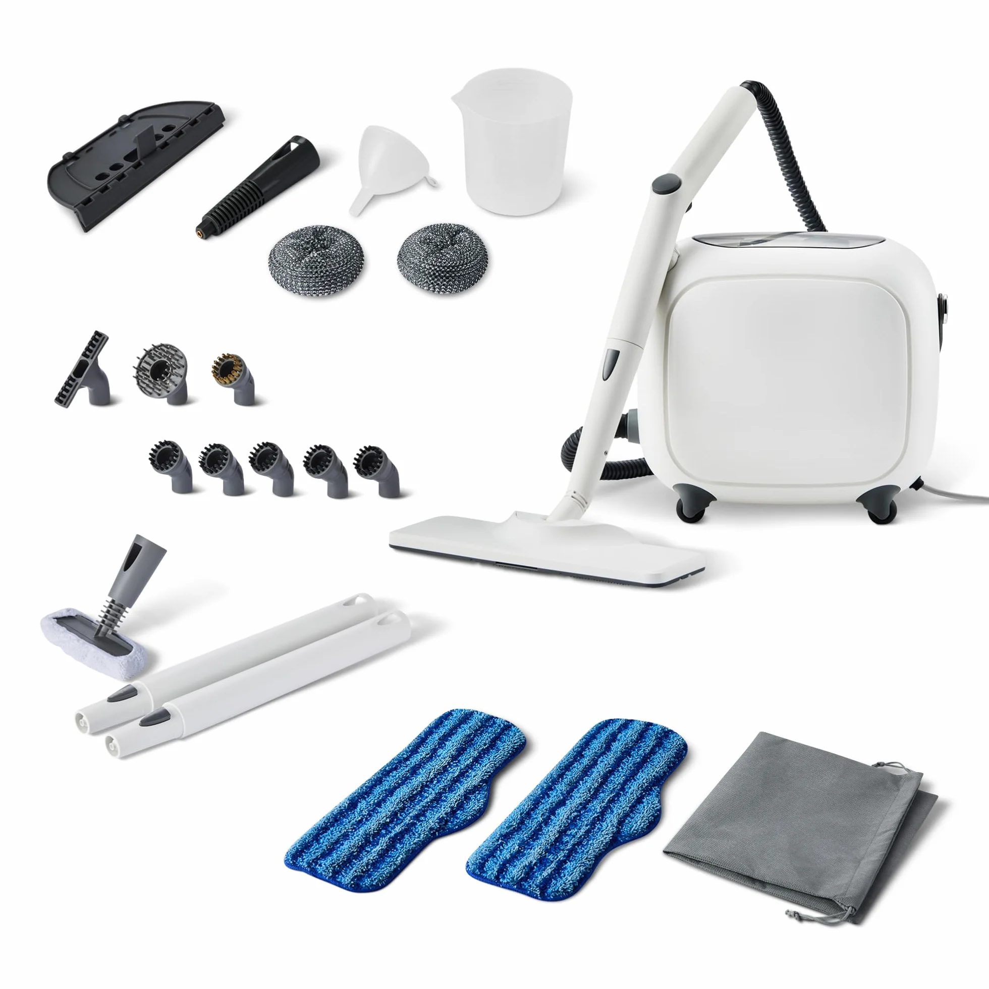 Amazon Basics Limpiador a Vapor Multiusos 1500W 1,5L 22 Accesorios Blanco