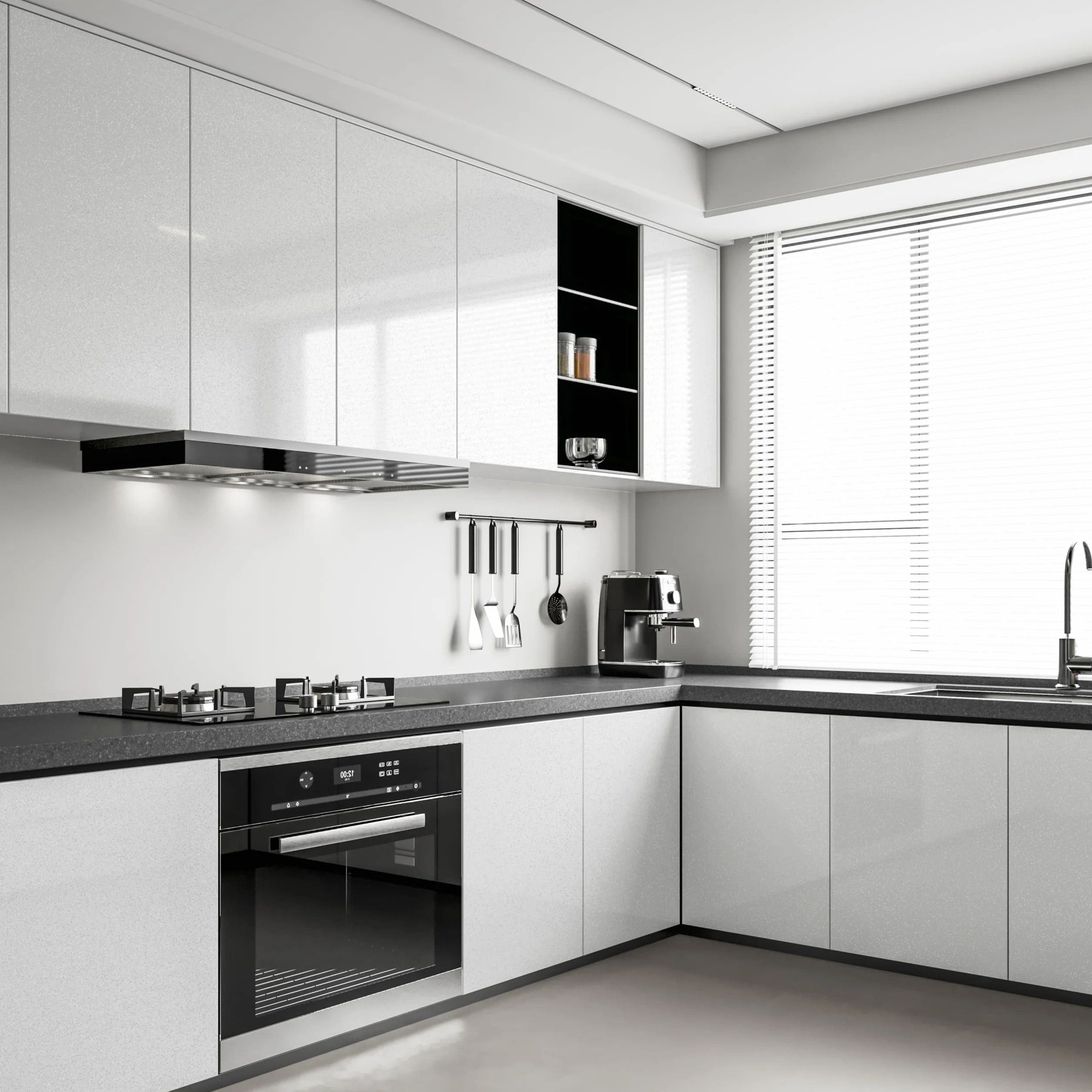 Hode Vinilo Adhesivo Muebles Blanco 40cmX3m Papel Adhesivo para Muebles Encimera Armario Cocina Efecto Alto Brillo Papel Pintado Autoadhesivo Impermeable Decorativo