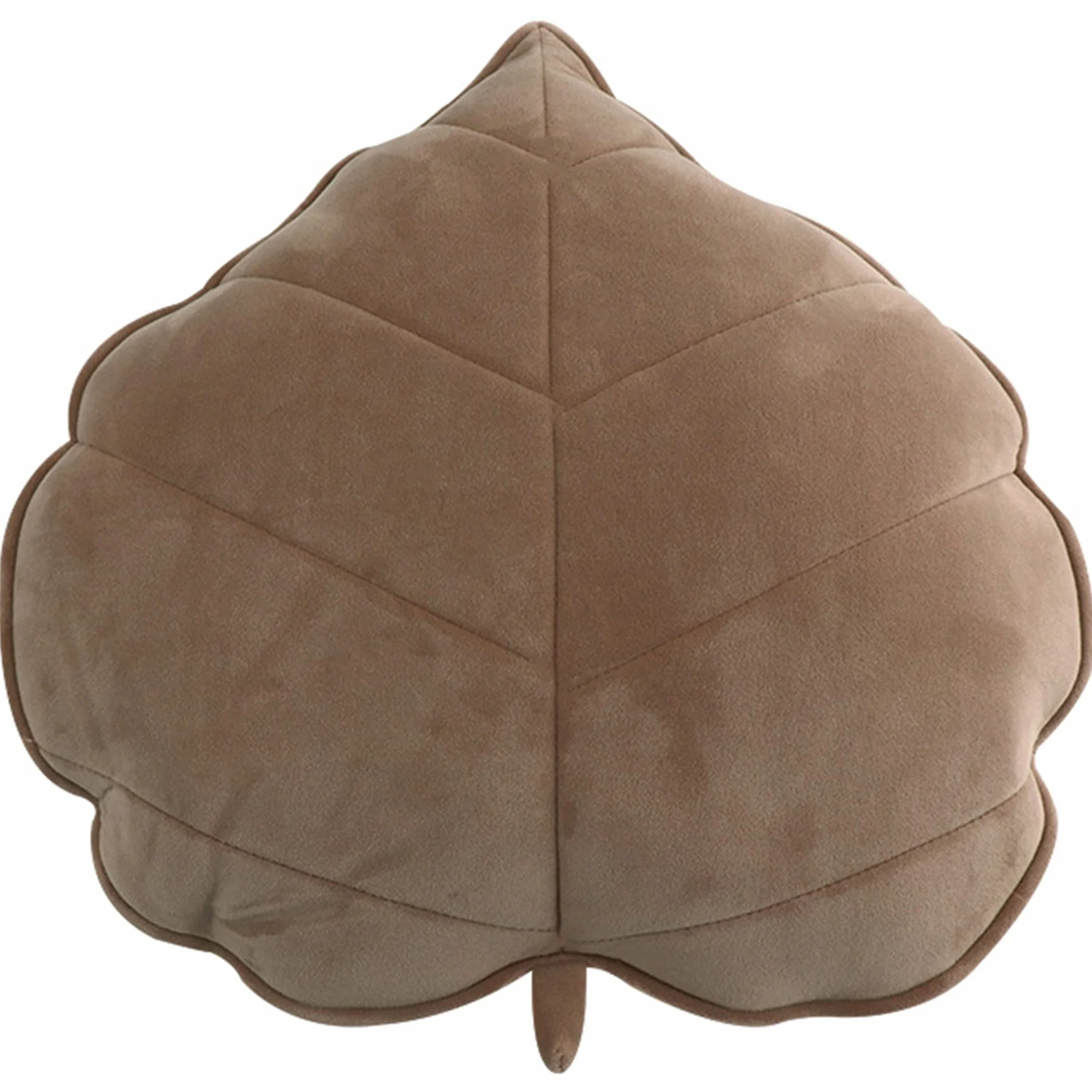 LANFIRE Almohada de Hojas Decorativa de Felpa para Piso y Coche 50cm Marrón