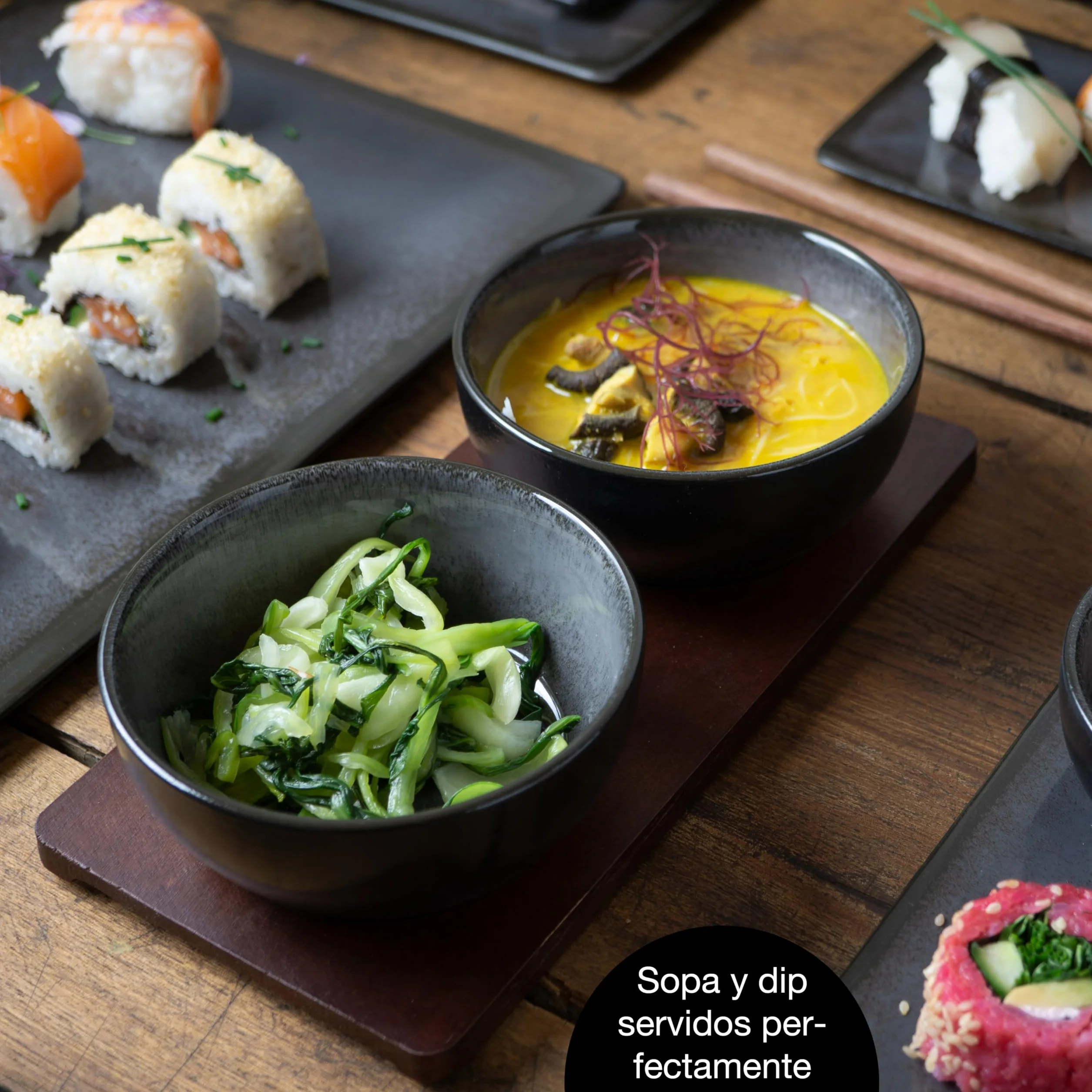 Moritz & Moritz Vajilla Sushi - Platos Sushi Ceramica - Plates Set 29 Piezas para 4 Personas - Plato Sushi con Palillos Soporte de Palillos Cuencos para Wasabi