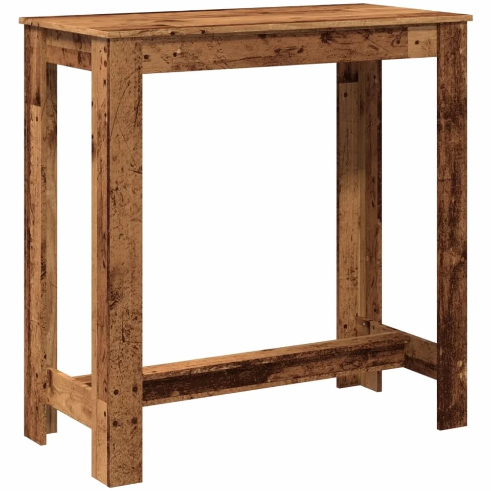 vidaXL Mesa Alta de Bar Madera ingeniería Envejecida 102x50x103,5 cm, Mesa de Bar, mesita de Bar, Mesa Alta de Cocina, mesas de Bar, Mesa de Pub