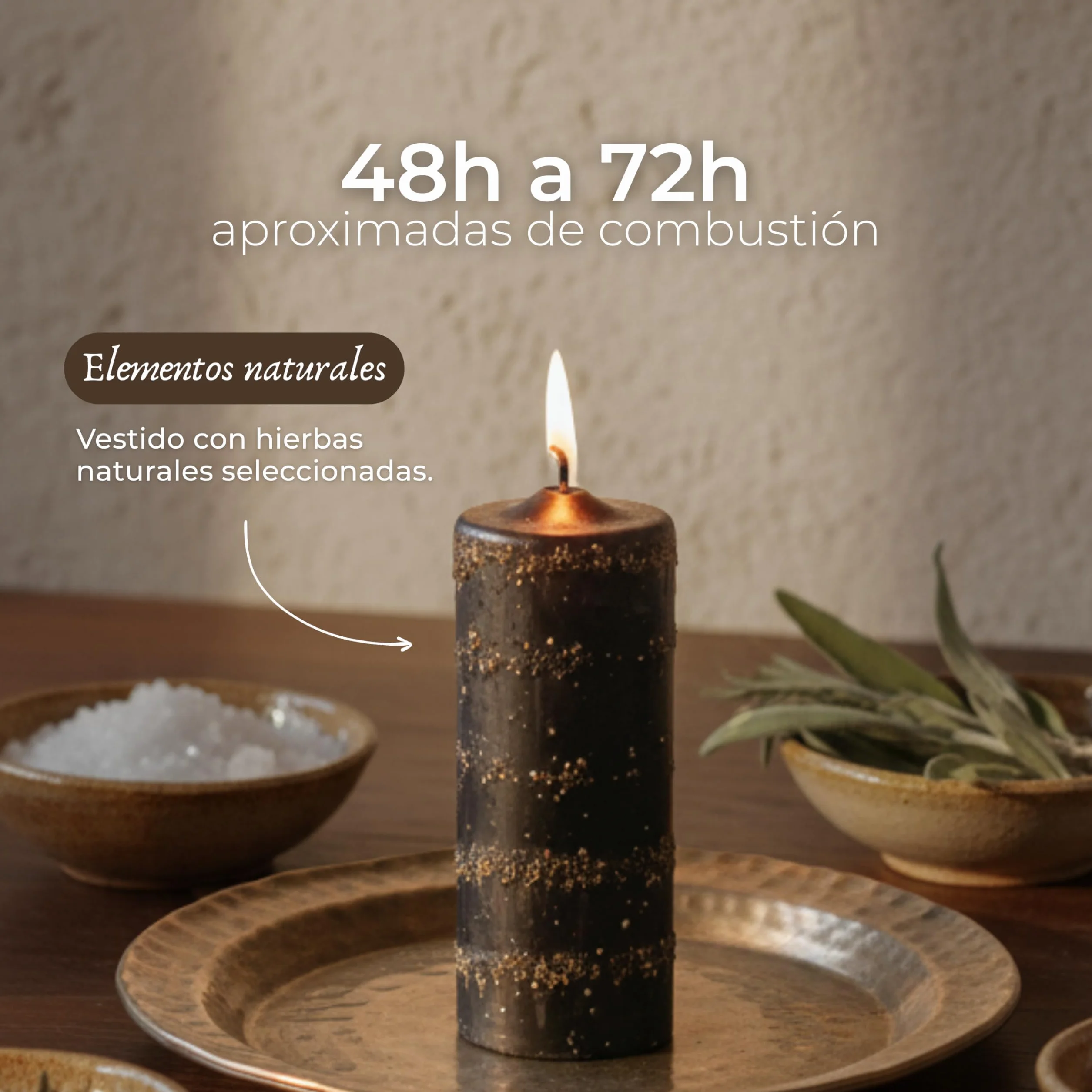 Vela Arrasa con Todo Ritualizada – Rompe Trabajos de Magia, Corte de Brujería, Limpieza Energética – Vela Esotérica Artesanal con Hierbas y Aceites – Protección Espiritual – Las Velas de Mariano