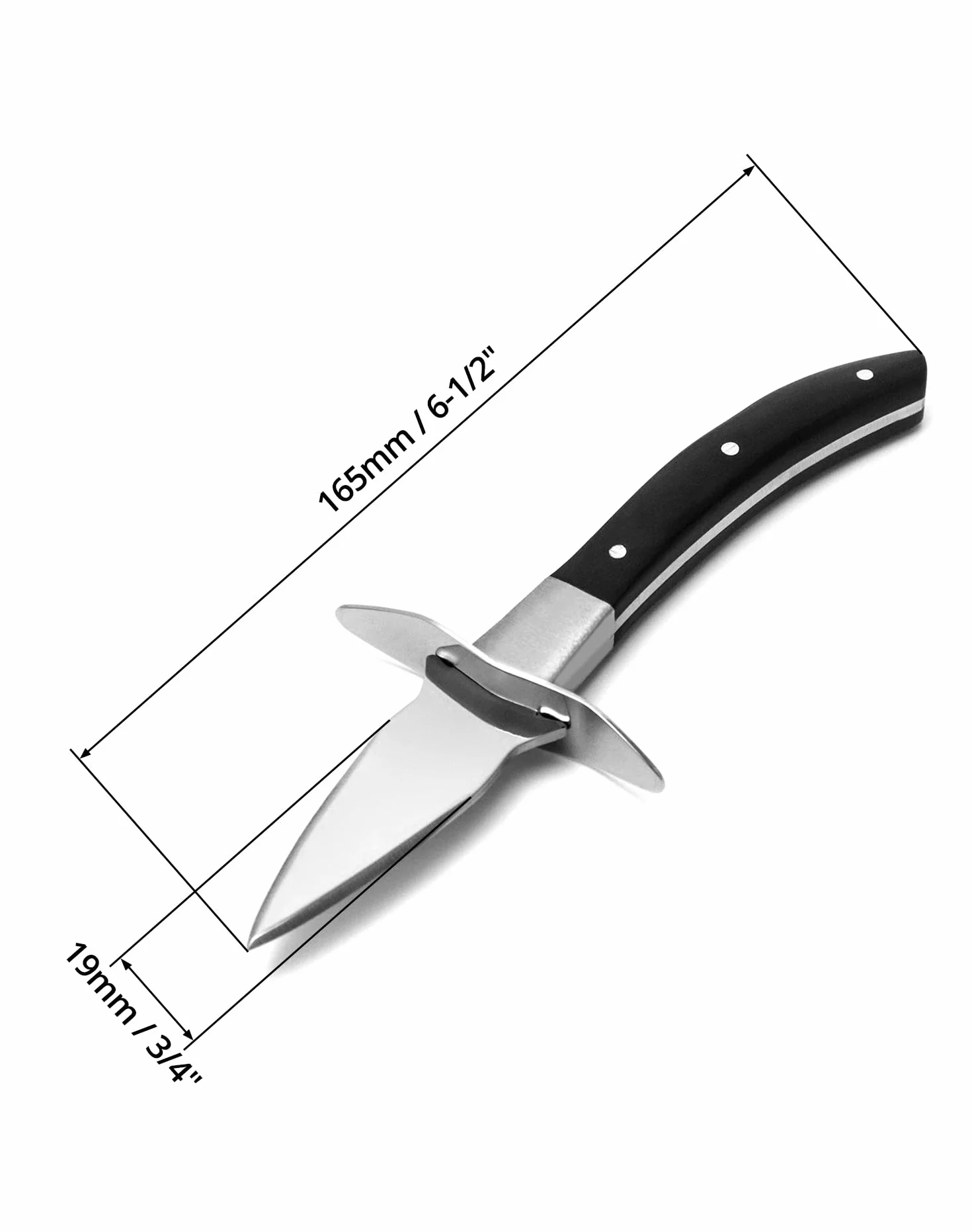 QWORK® 2 piezas Cuchillo para ostras, cuchillo para ostras con funda de cuero, hoja de acero inoxidable con mango de madera de alta calidad