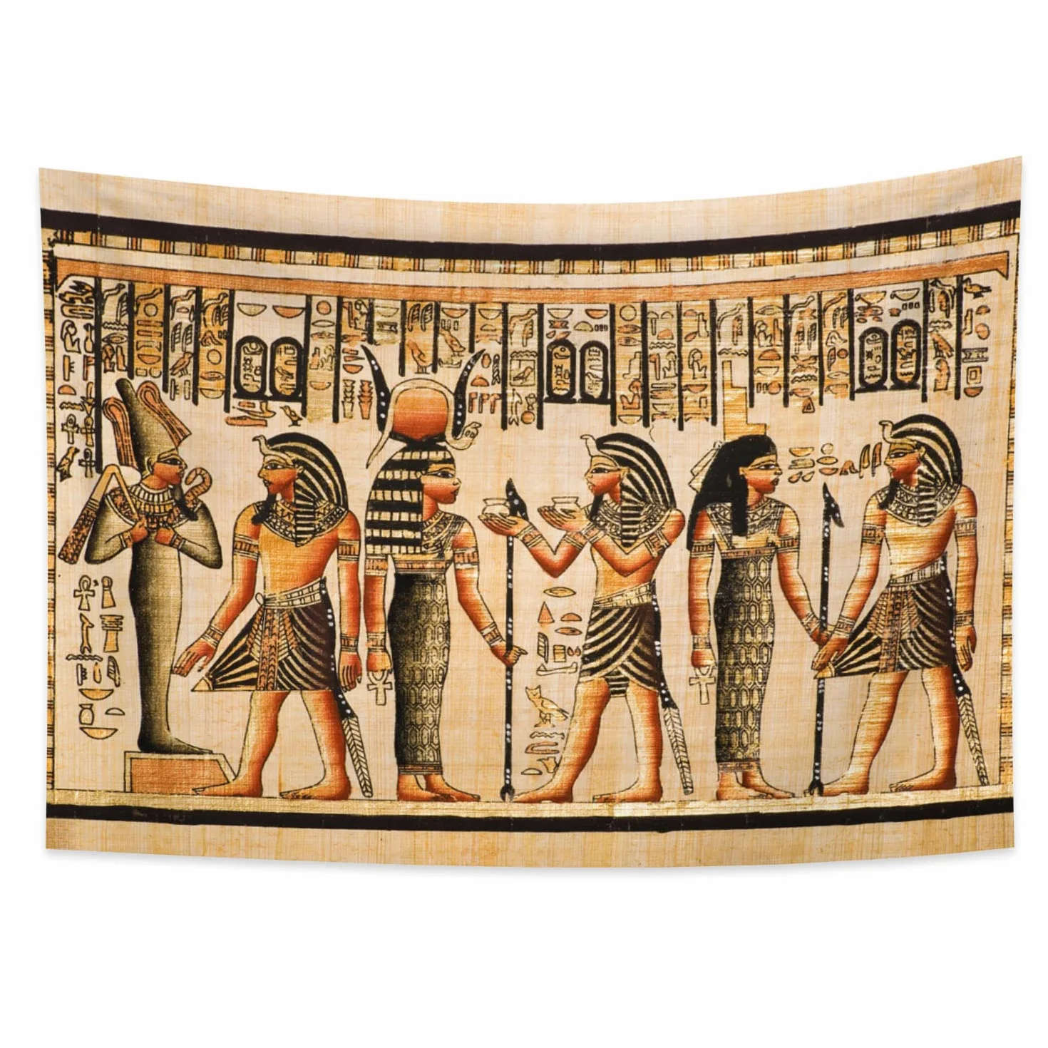 YONGFOTO 100x70cm Antiguo Egipto Tapiz Faraón Dios Osiris Hathor e Isis Símbolo Civilización antigua Colgar en la pared Tapices para casa Decoración mural Manteles Manta