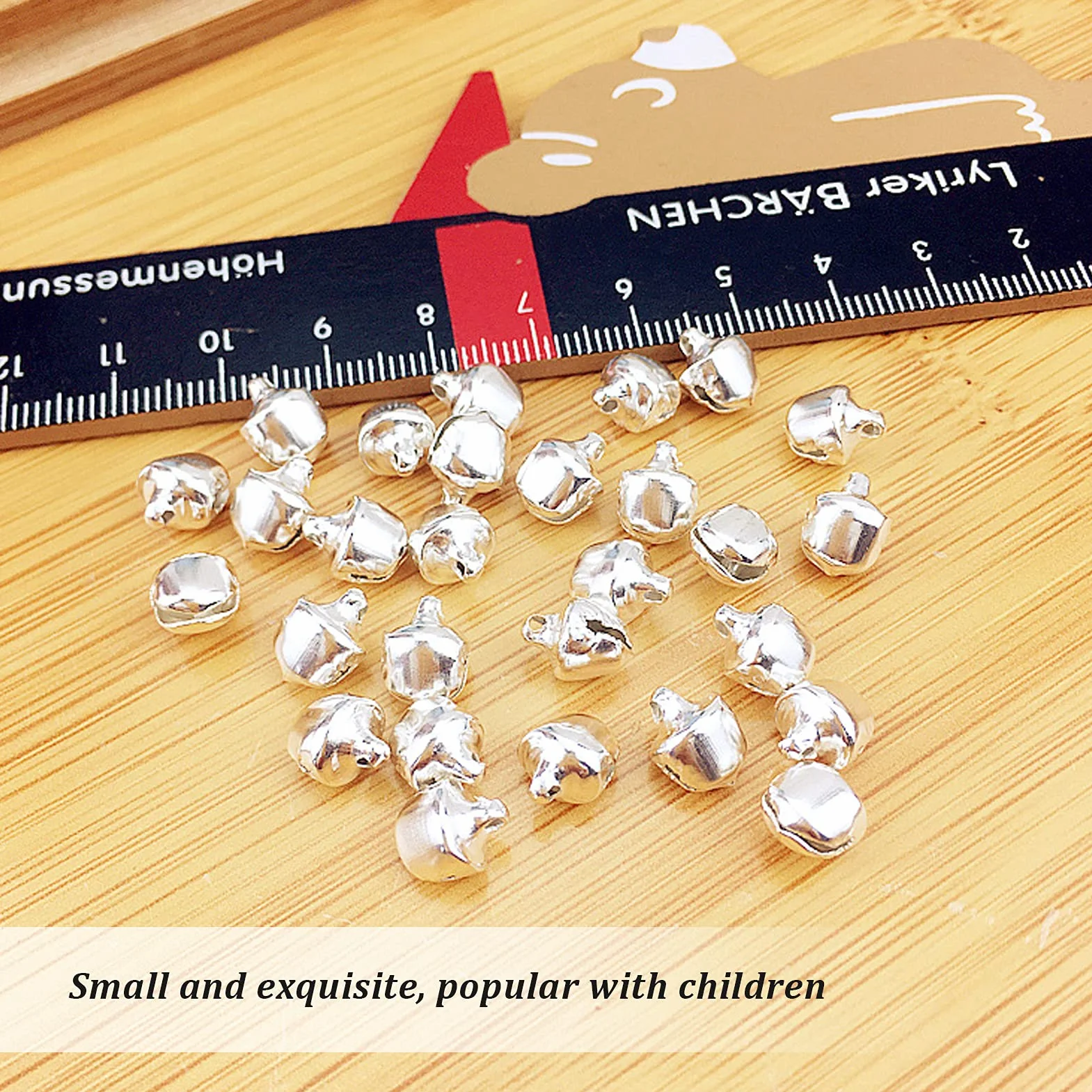 Cascabeles Pequeños de Hierro Plateado 300 Piezas para Pulsera, Collar, Llavero, Decoración Navideña