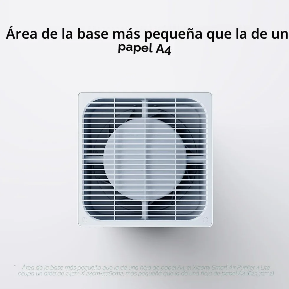 Xiaomi Smart Air Purifier 4 Lite, Filtro HEPA 3-en-1 H13, elimina 99,97% partículas, 43㎡, PM2.5, modo auto, control vocal Alexa y Google, silencioso dormitorio oficina