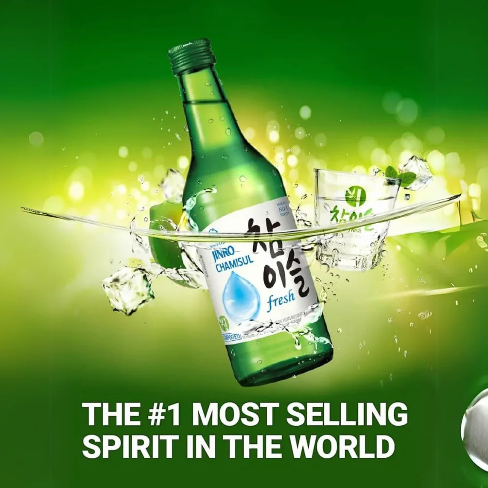 Jinro Chamisul Soju Coreano Bebida 350ml Pack de 2 uds.