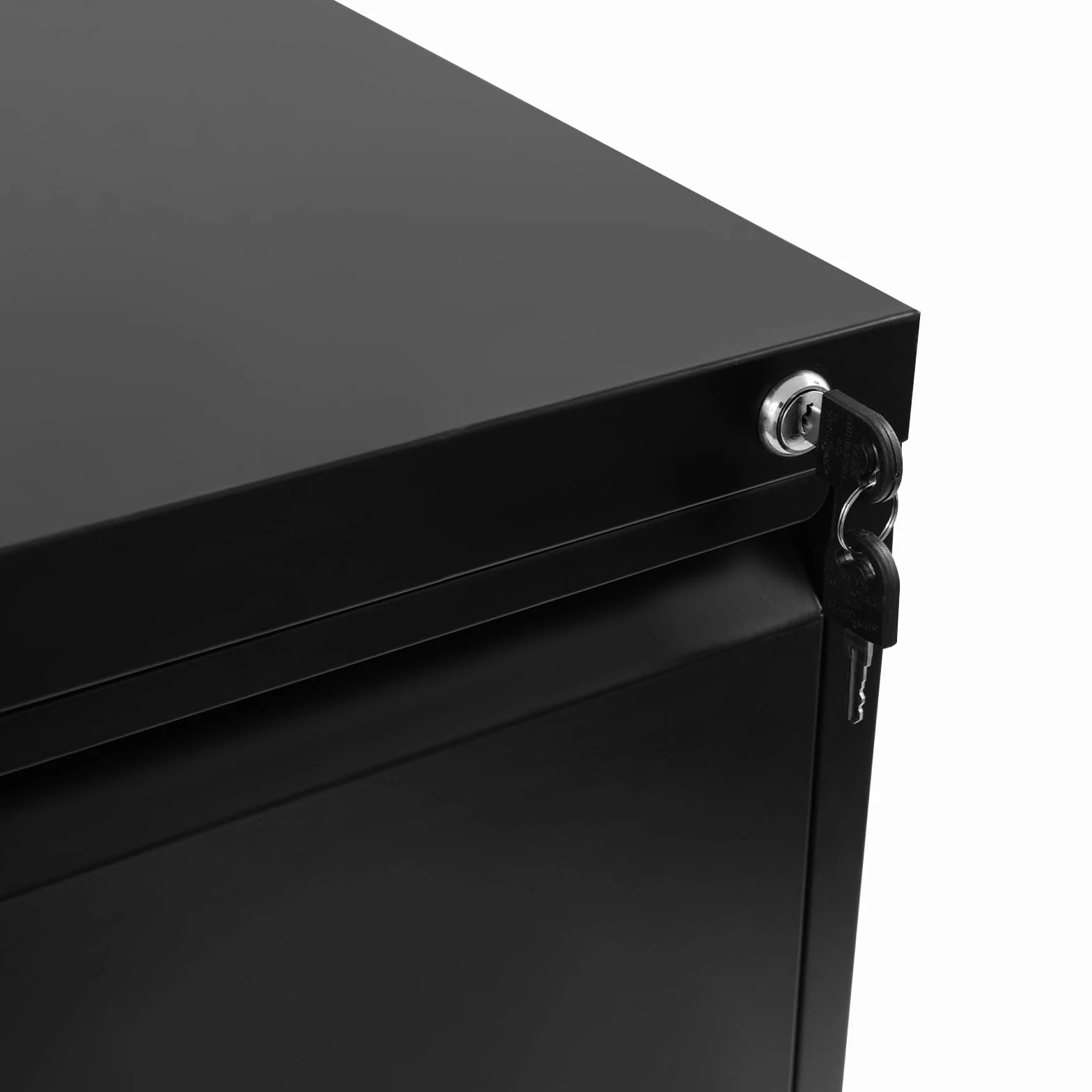 WooDerson Archivador vertical, archivador de metal con 3 cajones, armario con cerradura, almacenamiento seguro de documentos para oficina en casa y muebles de espacio de trabajo (negro, asa de cuello