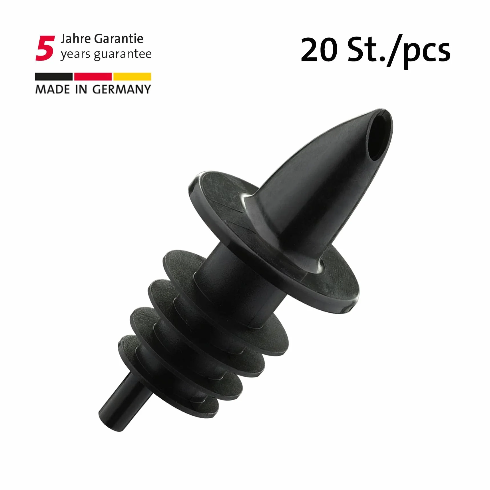 Westmark 2 Boquillas de Botella Dosificador con Tubo de Aire Jet-Pour Negro