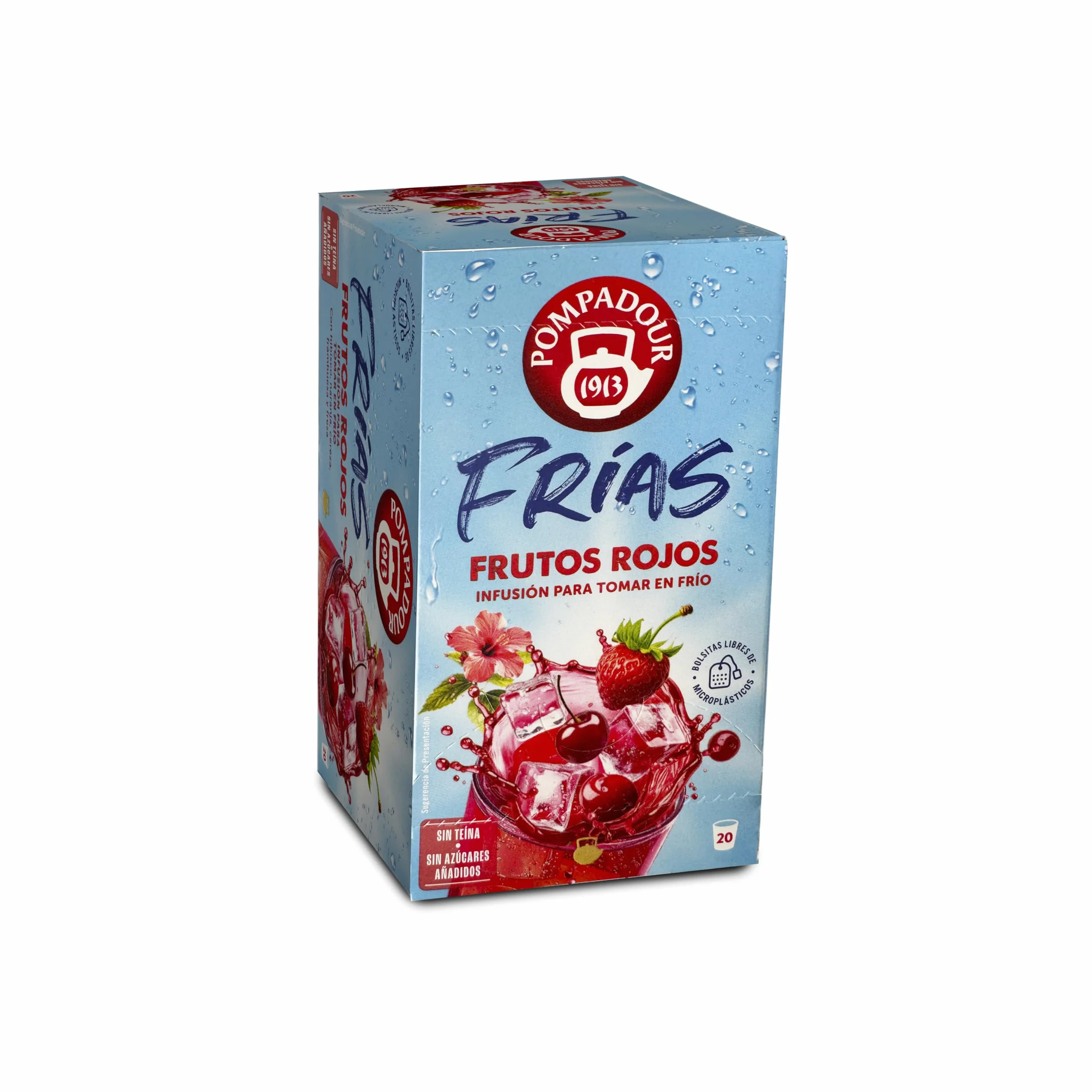 Pompadour Infusión de Frutos Rojos Agua Fría Sin Teína 20 Bolsitas 2,2 Gr