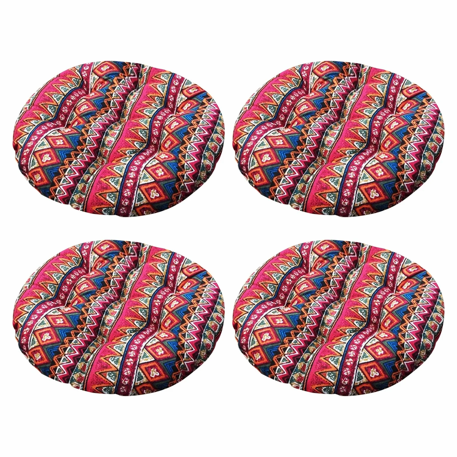 Pack 4 Cojines para Silla Grueso Tatami Redondo 45x45cm Hogar Oficina Comedor