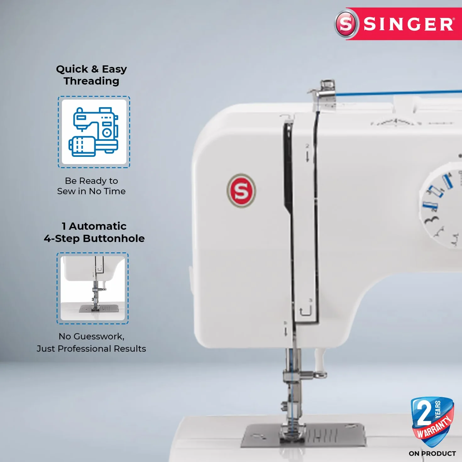 Singer 1409 Promise - Máquina de Coser Mecánica, 9 puntadas, 120 V, color Blanco