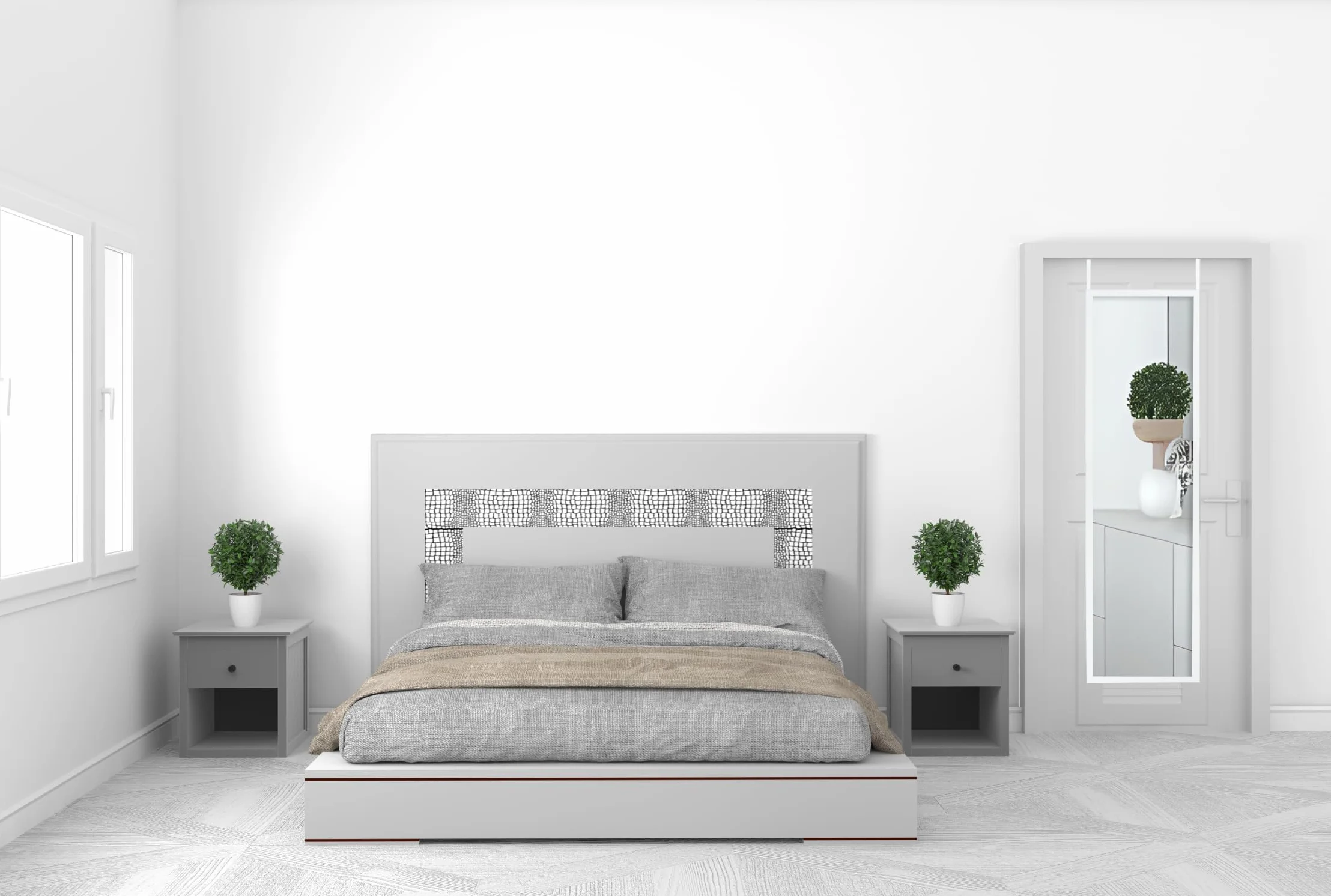 CHELY INTERMARKET MOD19300 Lustro Drzwiowe Białe 30x120cm Minimalistyczne