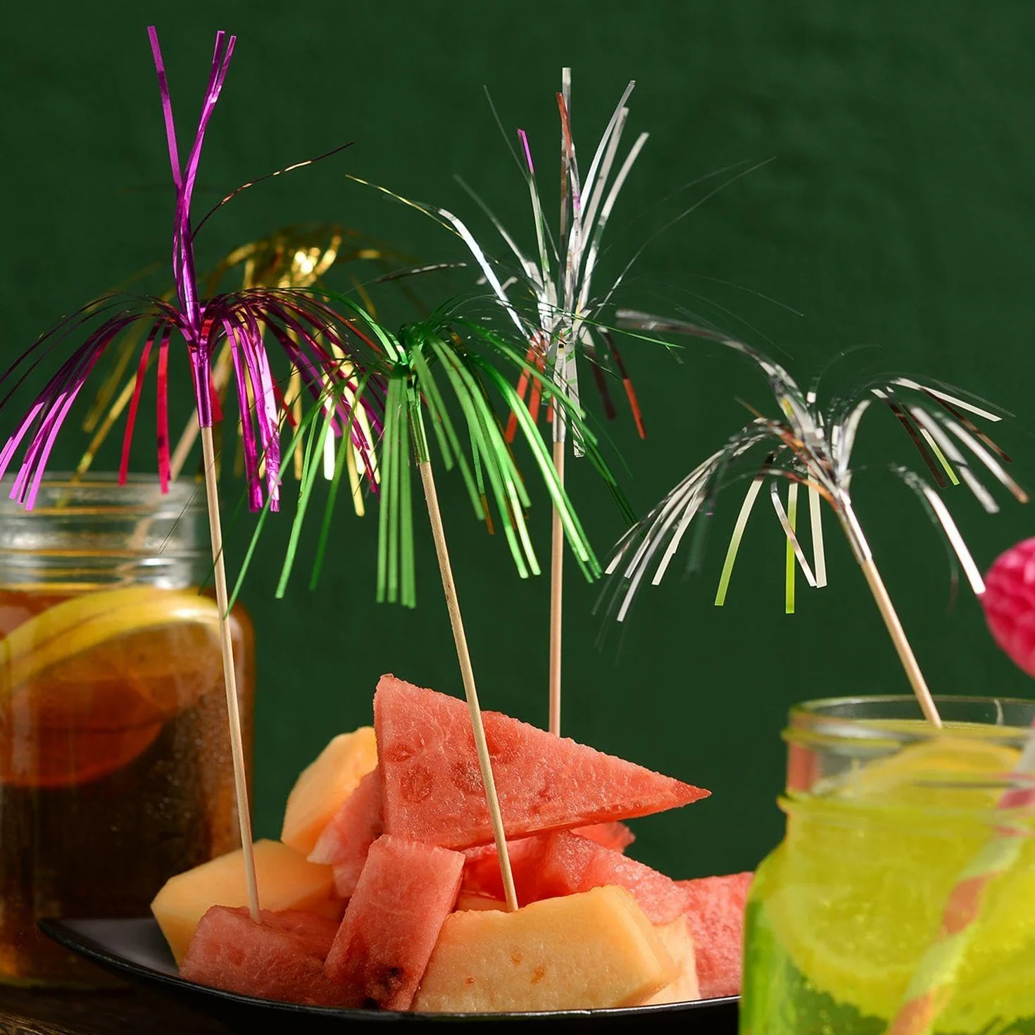 200 Piezas De Inserciones De Fuegos Artificiales, Inserciones De Cócteles, Accesorios De Decoración De Cócteles, Palos De Decoración De Pasteles, Palos Decorativos De Fuegos Artificiales