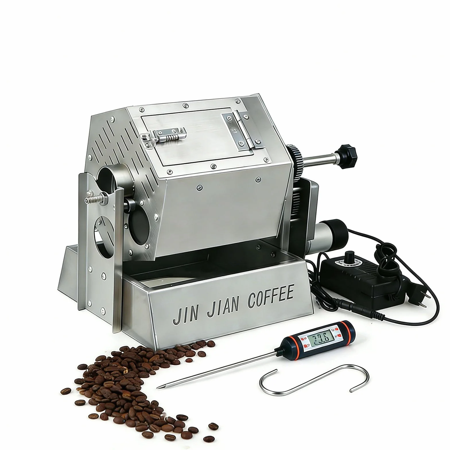 Tostador Eléctrico de Granos de Café de Tambor 3.4L con Termómetro Profesional