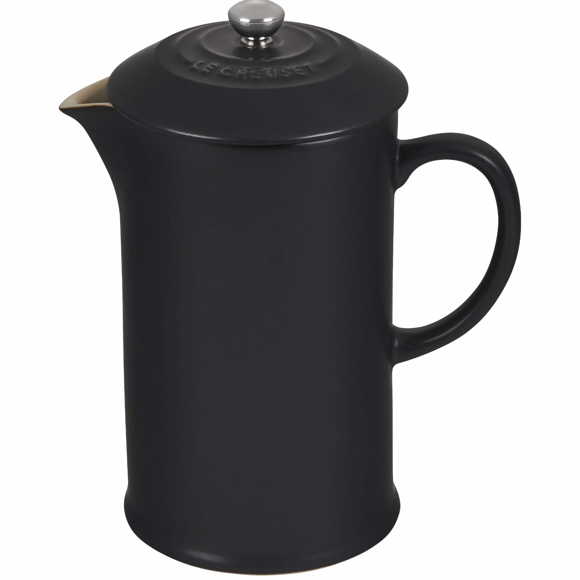 LE CREUSET Cafetera de prensa de cerámica de gres, 1 L, Negro, 91028200000000