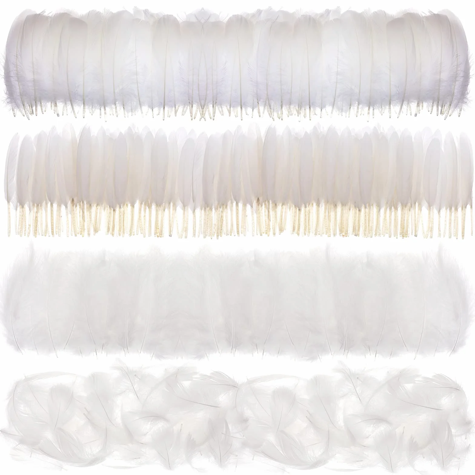 MWOOT 4 Estilos Surtidos de Plumas Artesanales (Blanco)