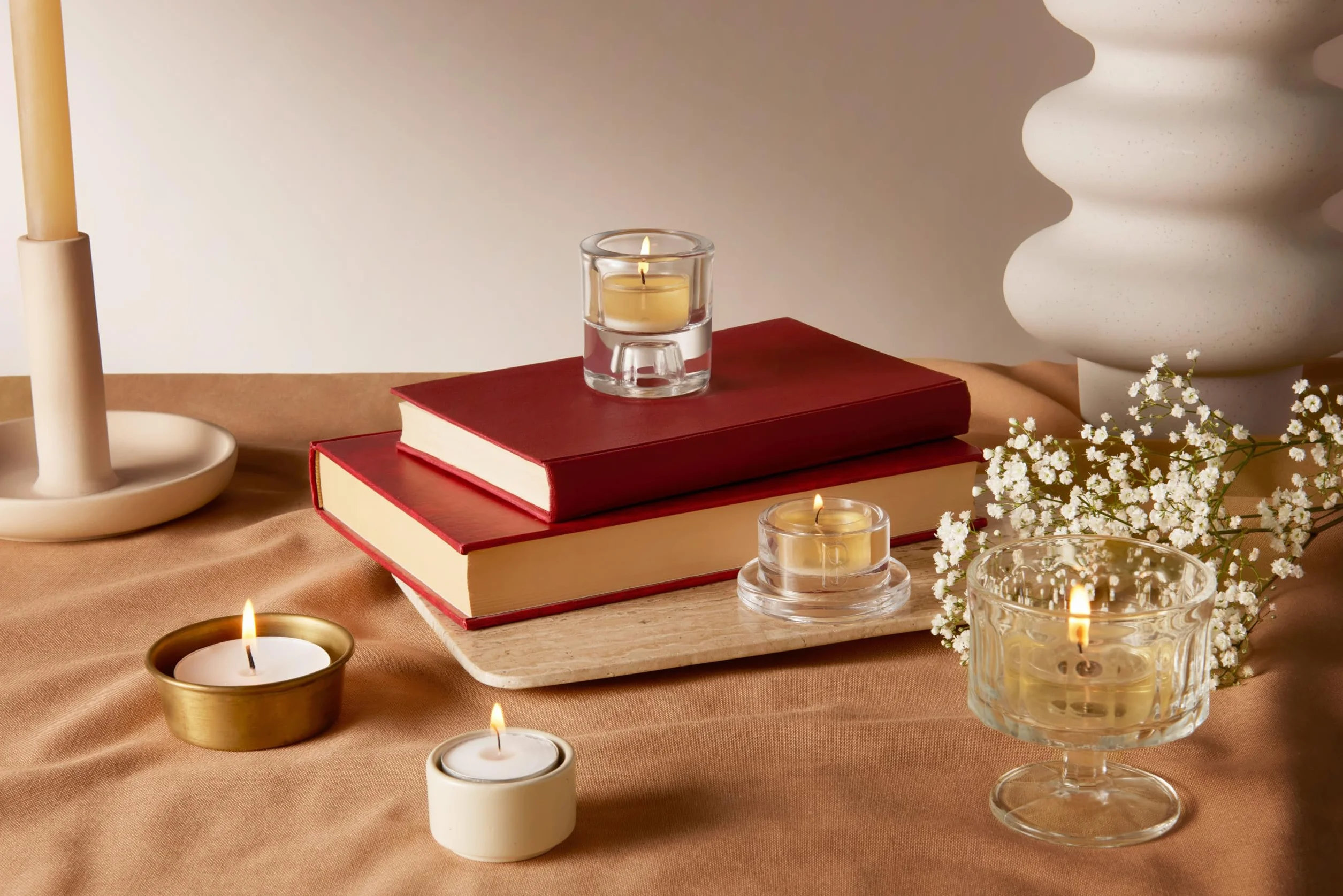 Bolsius 18 Velas de Té Aromáticas Granada 3,5h 38mm Cera Vegana