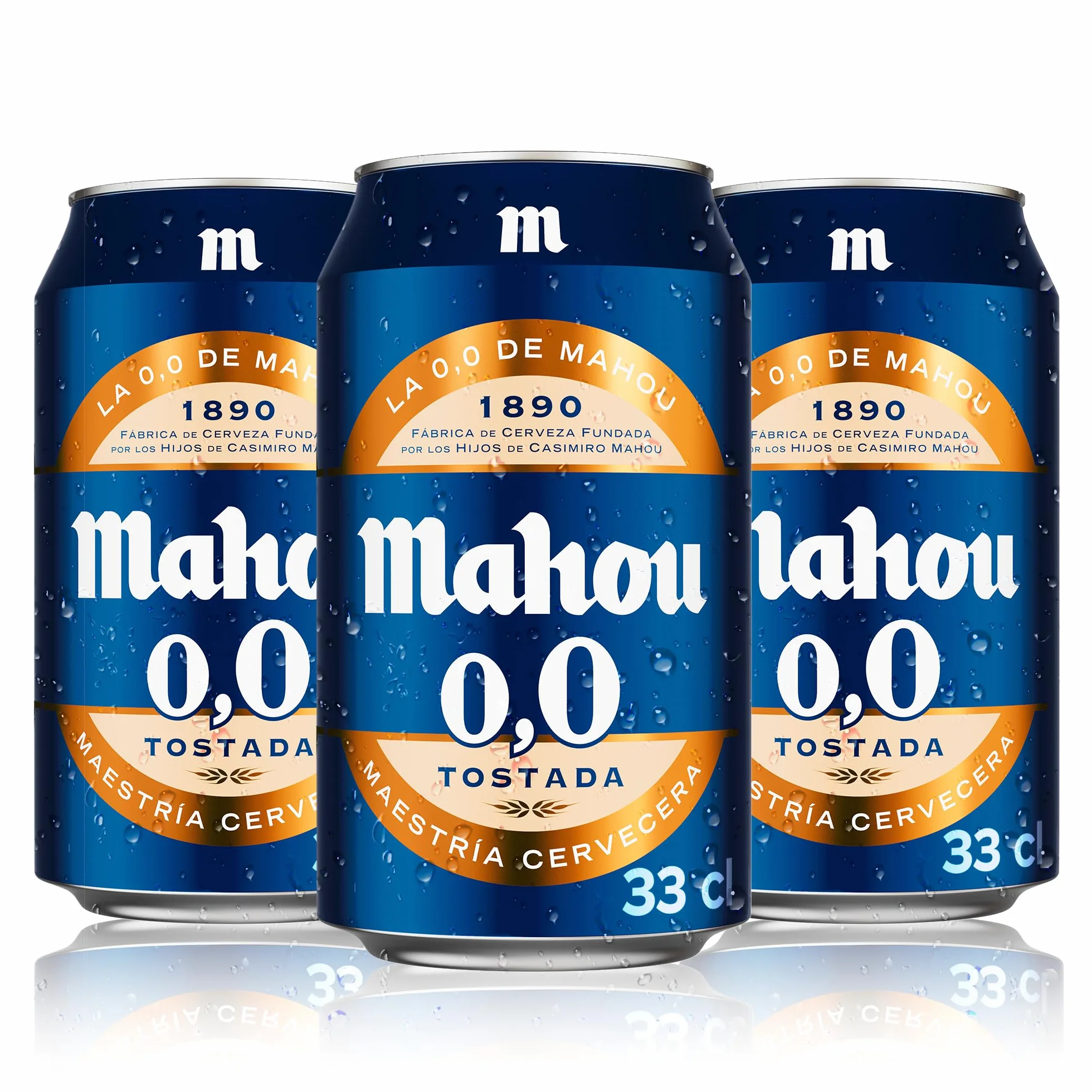 Mahou 0,0 Tostada Cerveza Lager 24 Latas x 33 cl Sin Alcohol