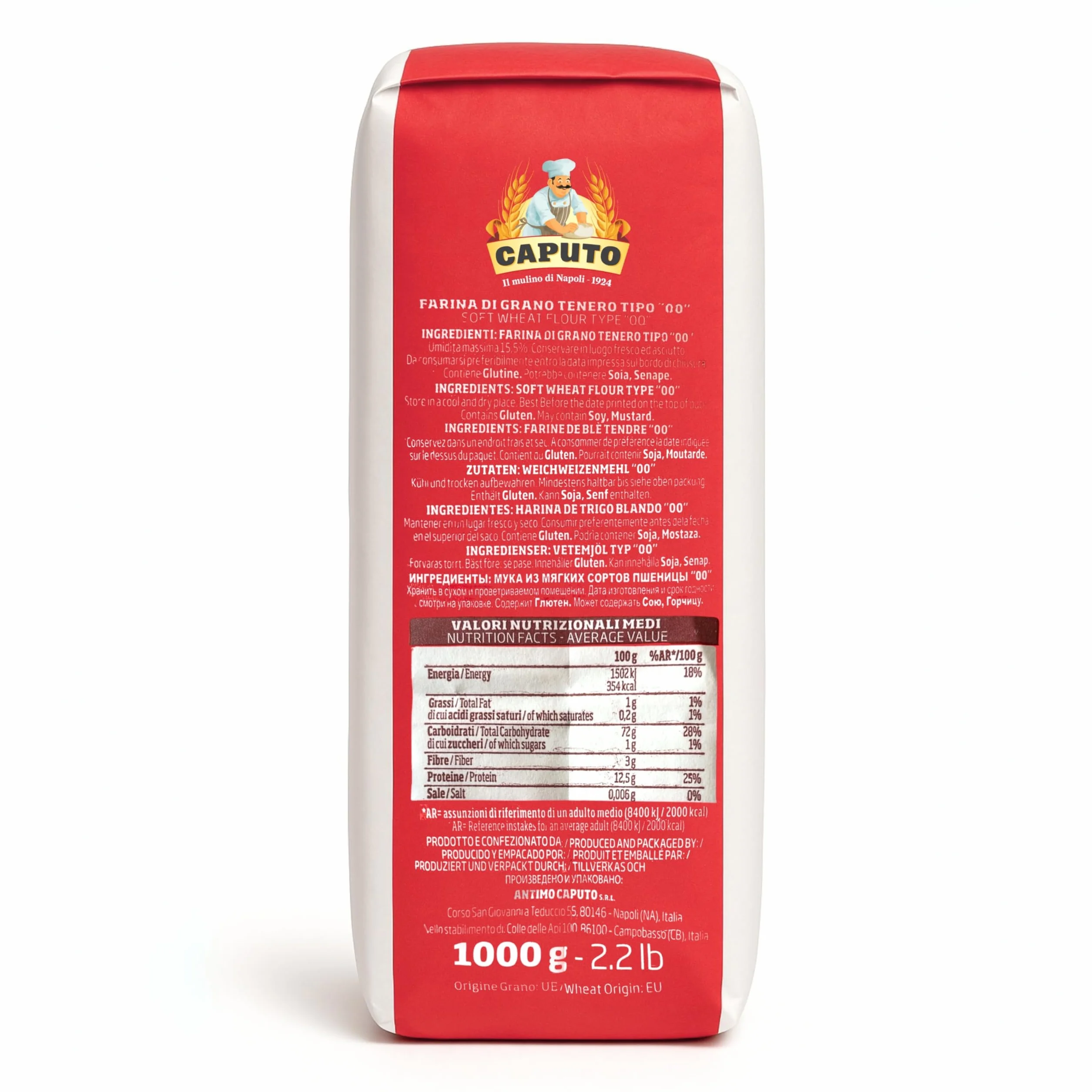 Caputo Pizzeria Harina Italiana Para Pizza Napolitana 1 Kg