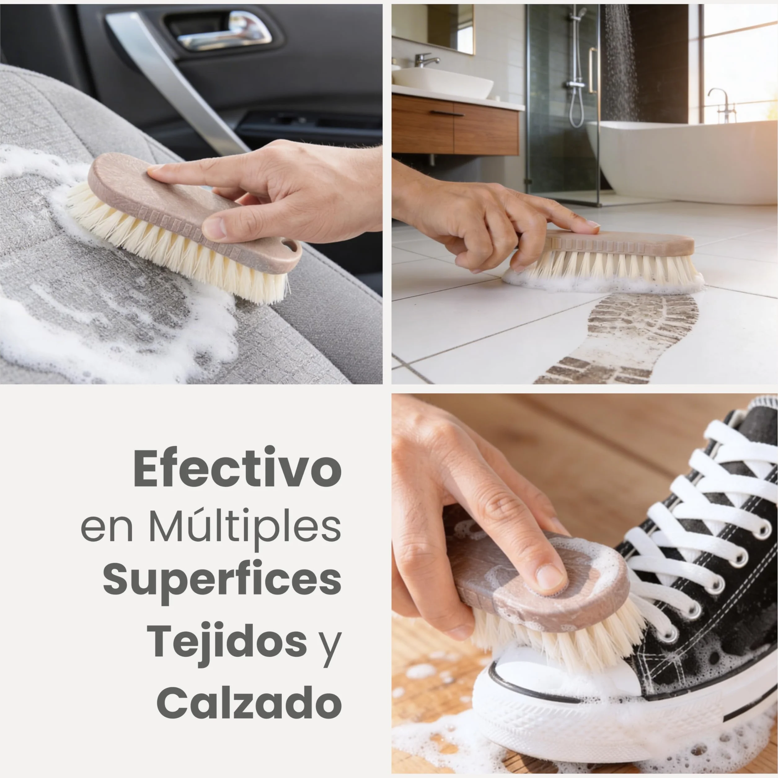 Vigar Cepillo Multifuncional Cerdas Duras 12x6x4 cm Marrón