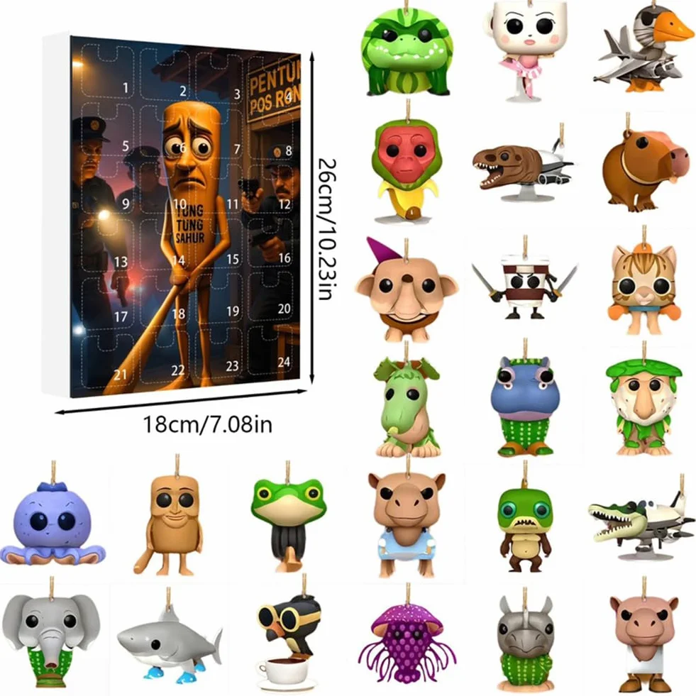 Tung Tung Tung Sahur Calendario de Adviento 24 días Figura Cuenta Regresiva Regalos Decoración