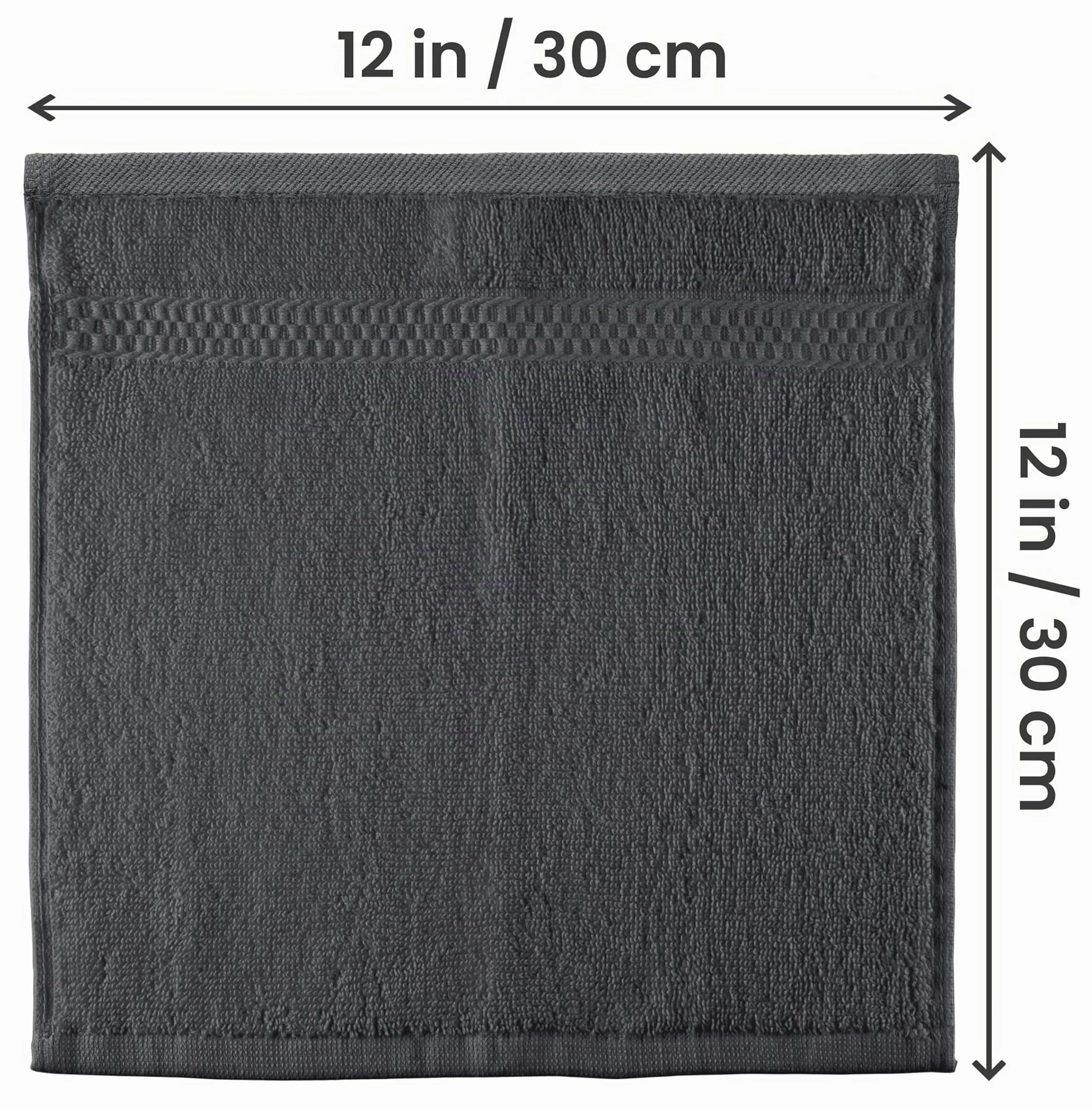 Utopia Towels Juego de Toallas 30x30 cm Gris 100% Algodón Toallas de Mano Paquete de 12