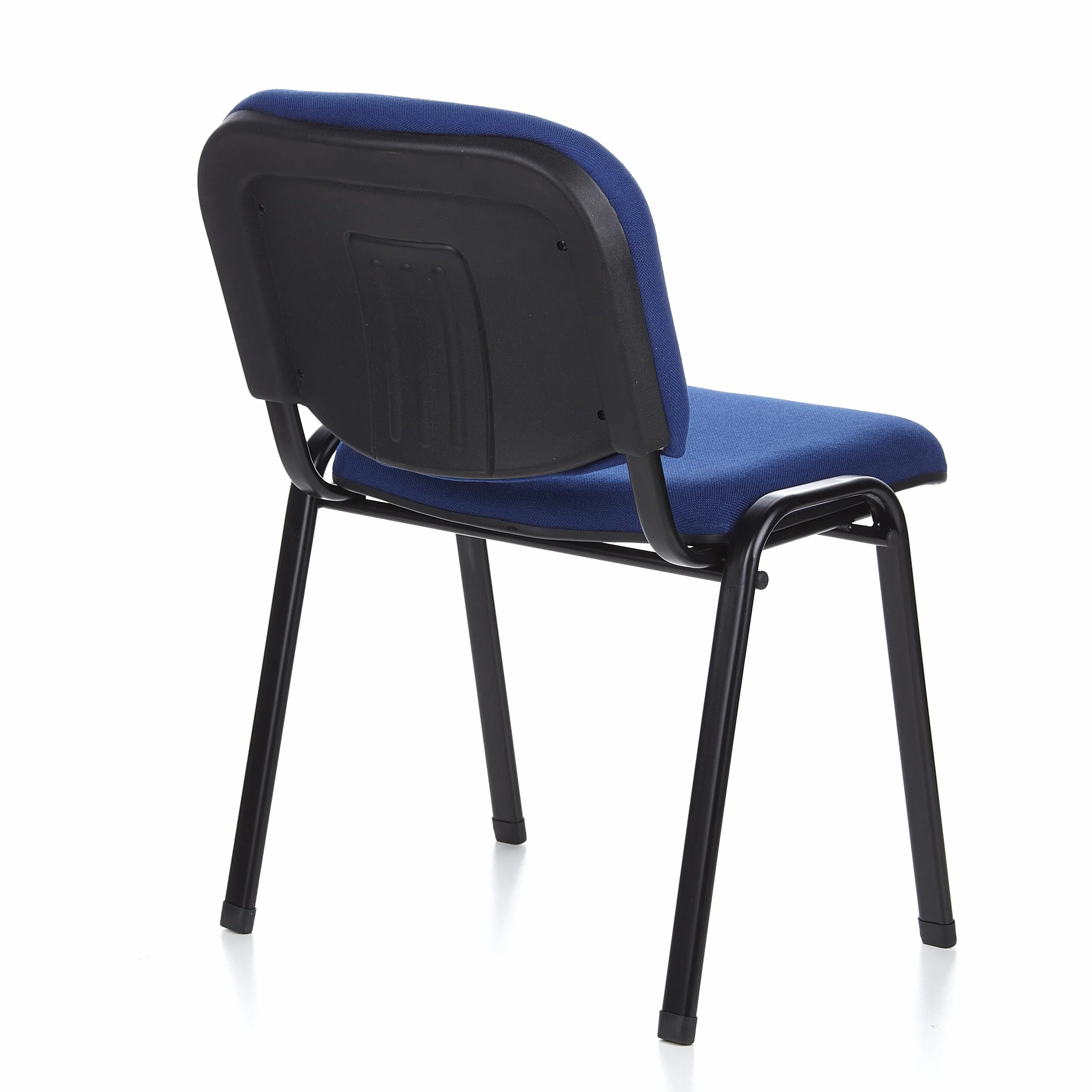 hjh OFFICE 4X Silla de confidente Silla de visitante XT 600 Tela Lote de 4 tapizadas Respaldo ergonómica Apilable Azul