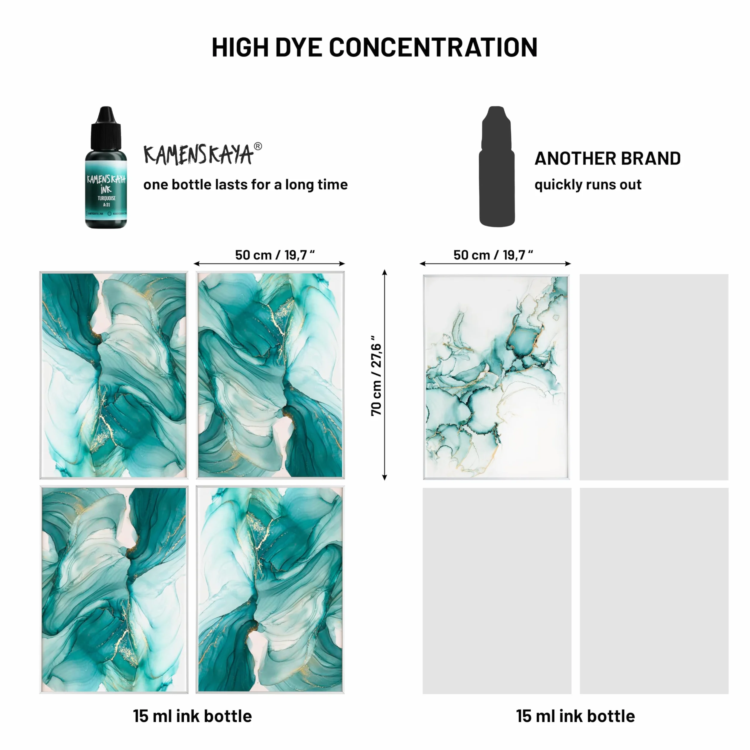 Kamenskaya Juego de 50 mini tintas de alcohol