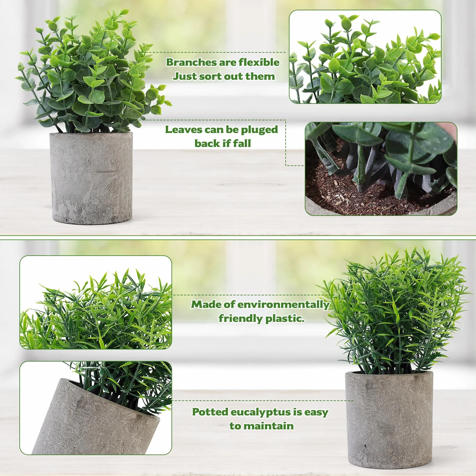 4 Piezas Plantas Artificiales Decorativas Pequeñas, Planta Artificial de Plástico de Serpiente Suculentas, Macetas Artificiales Decoracion para Decoración Baño Hogar Cocina Dormitorio Oficina Casa