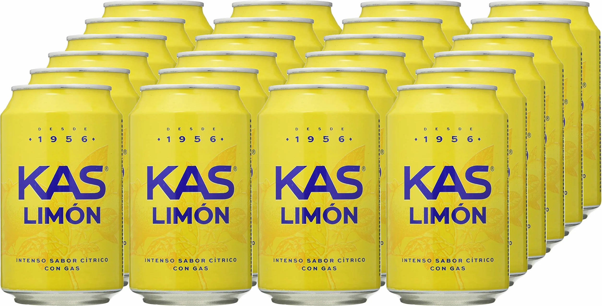 Kas limón Refresco con zumo de limón, pack de 24 latas de 330 ml