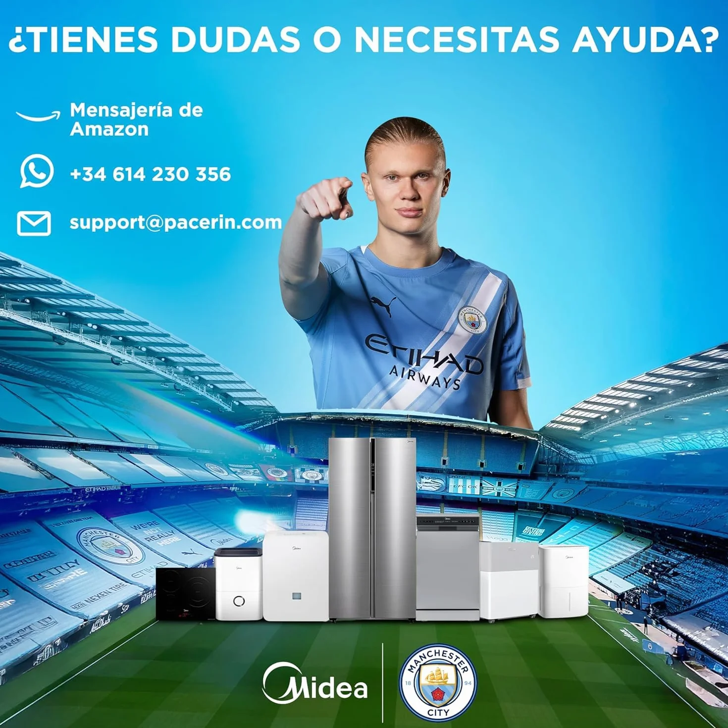 MIDEA Deshumidificador de humedad interior 50L/Dia | Depósito extraible de 6L, APP/Wifi, Modo Confort, Temporizador de 24H | Desumidifador Industrial de Gran capacidad hasta 120 m2/300 m3