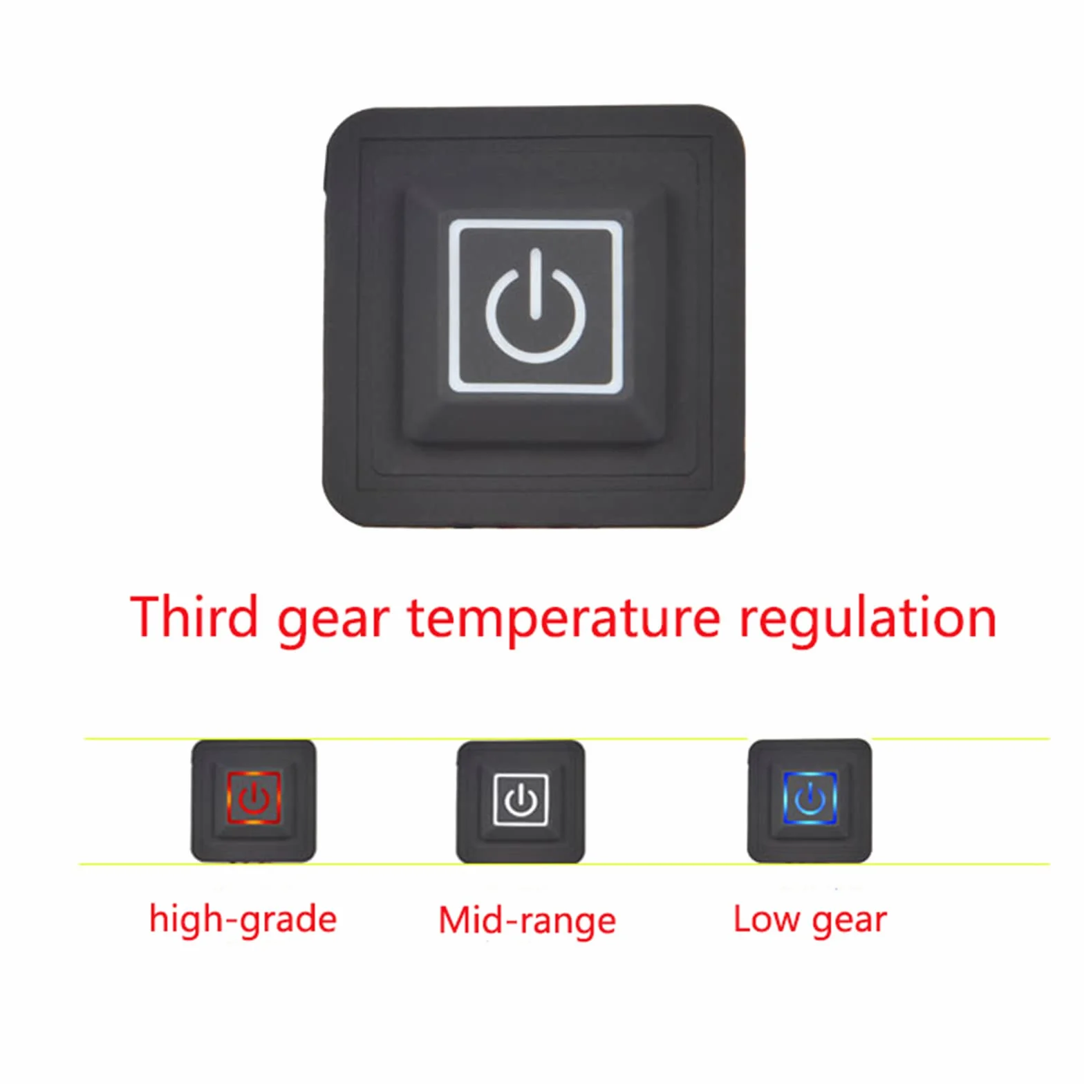 Botón pulsador de silicona impermeable con control de temperatura, chaleco calentado, pantalones, guantes y controlador de temperatura