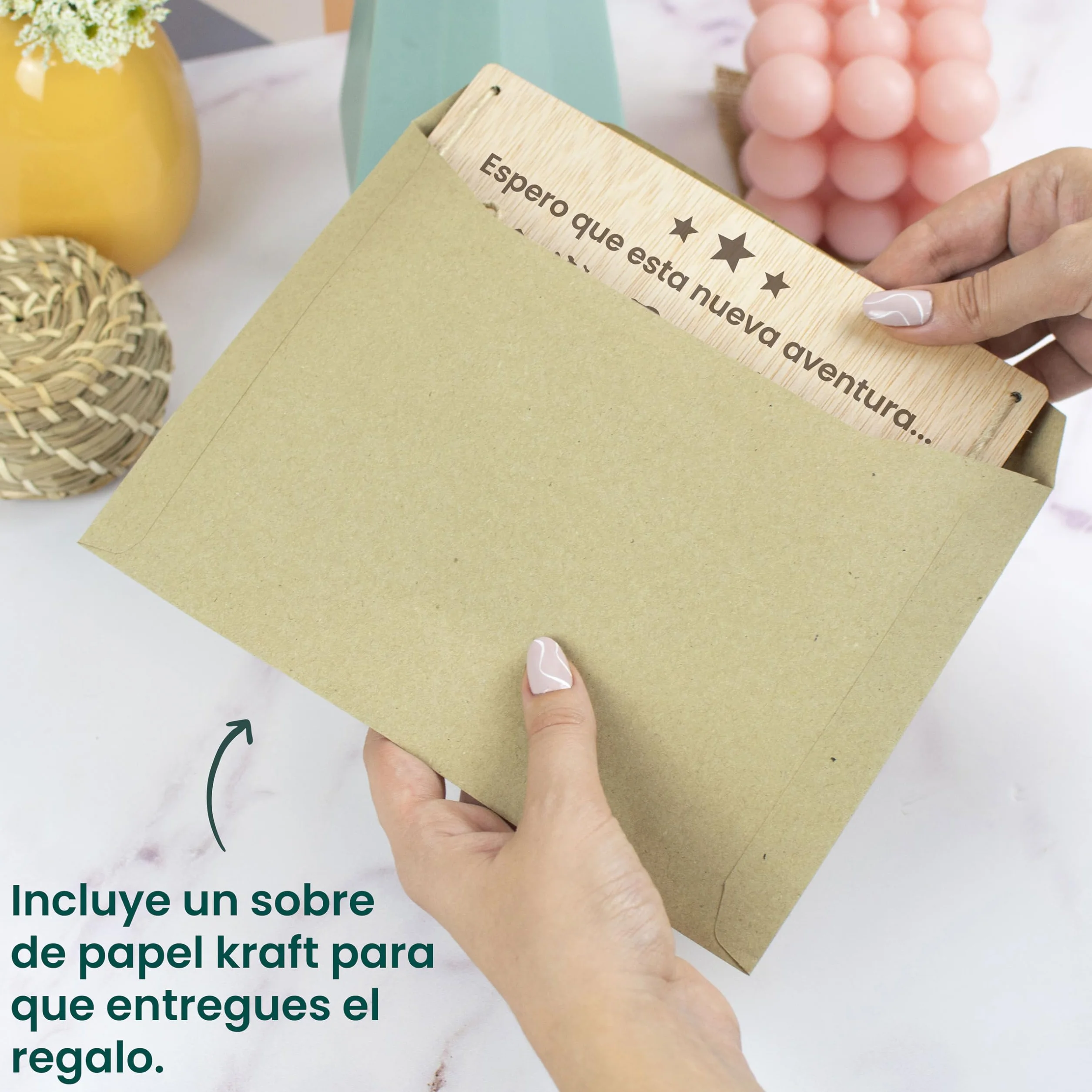 CONTRAXT Tarjeta de Madera para Fondo de Viaje Regalo Original Vacaciones Aventuras Soporte Creativo Regalar Dinero