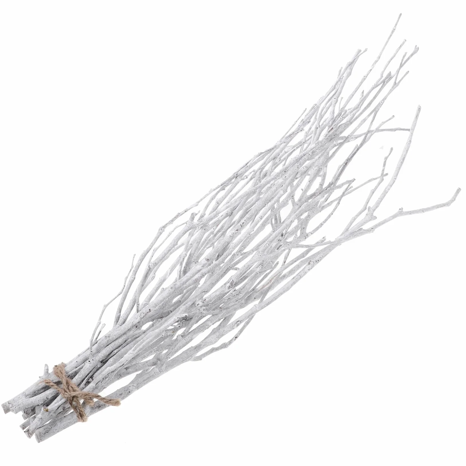 Ramas Secas Decorativas de Madera en Color Blanco para Decoración de Arreglos de Flores y Adornos Navideños en Guirnaldas y Árboles de Navidad, Pack de 10 Unidades