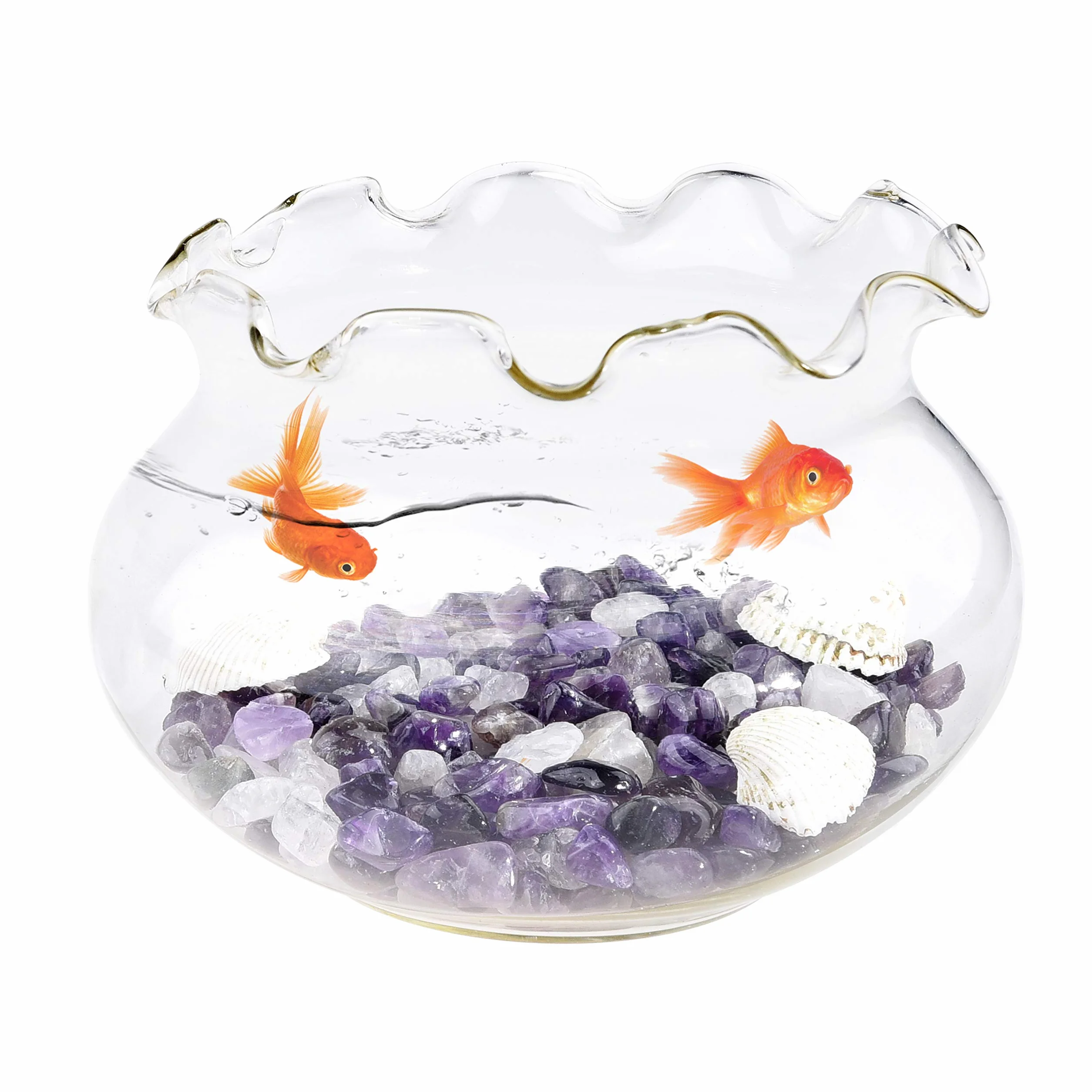 Eco-Fused Piedras de Cristal Pulidas Amatista y Cuarzo – Piedras Naturales con Formas Irregulares para Arte, Manualidades, Joyería, Decoración y Más – Decoración para Acuarios, Plantas y Velas