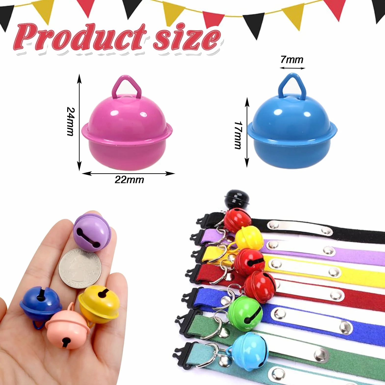 TOAOB 15 Piezas Cascabeles Manualidades 22 mm Campanas para Bricolaje Decoraciones Joyas