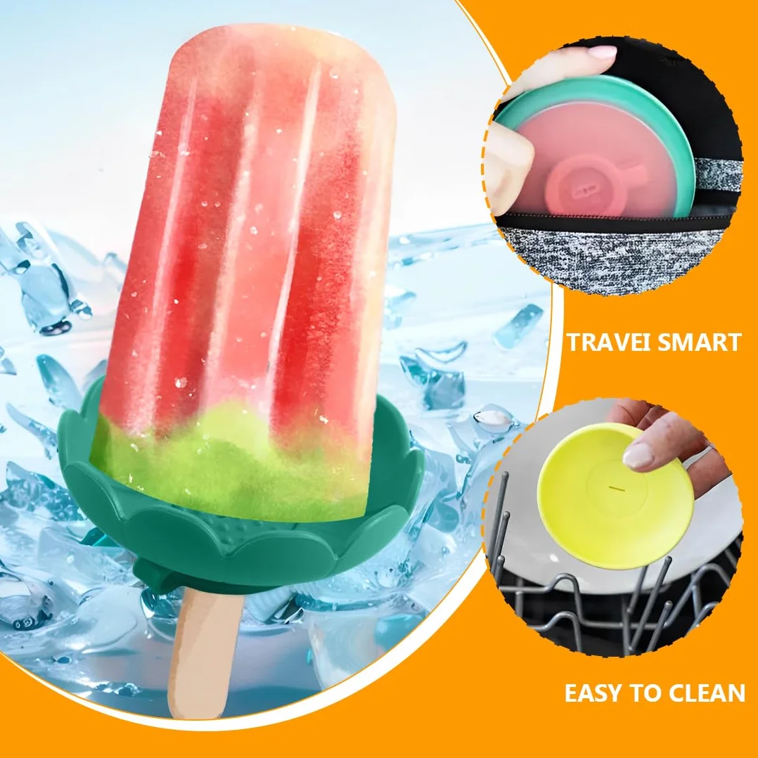 Molde para paletas de hielo de silicona 4 piezas a prueba de fugas para niños